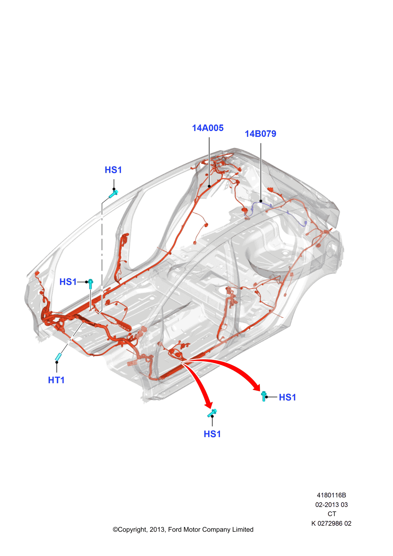 Ford D2BZ-14A005-AD Wiring Assembly