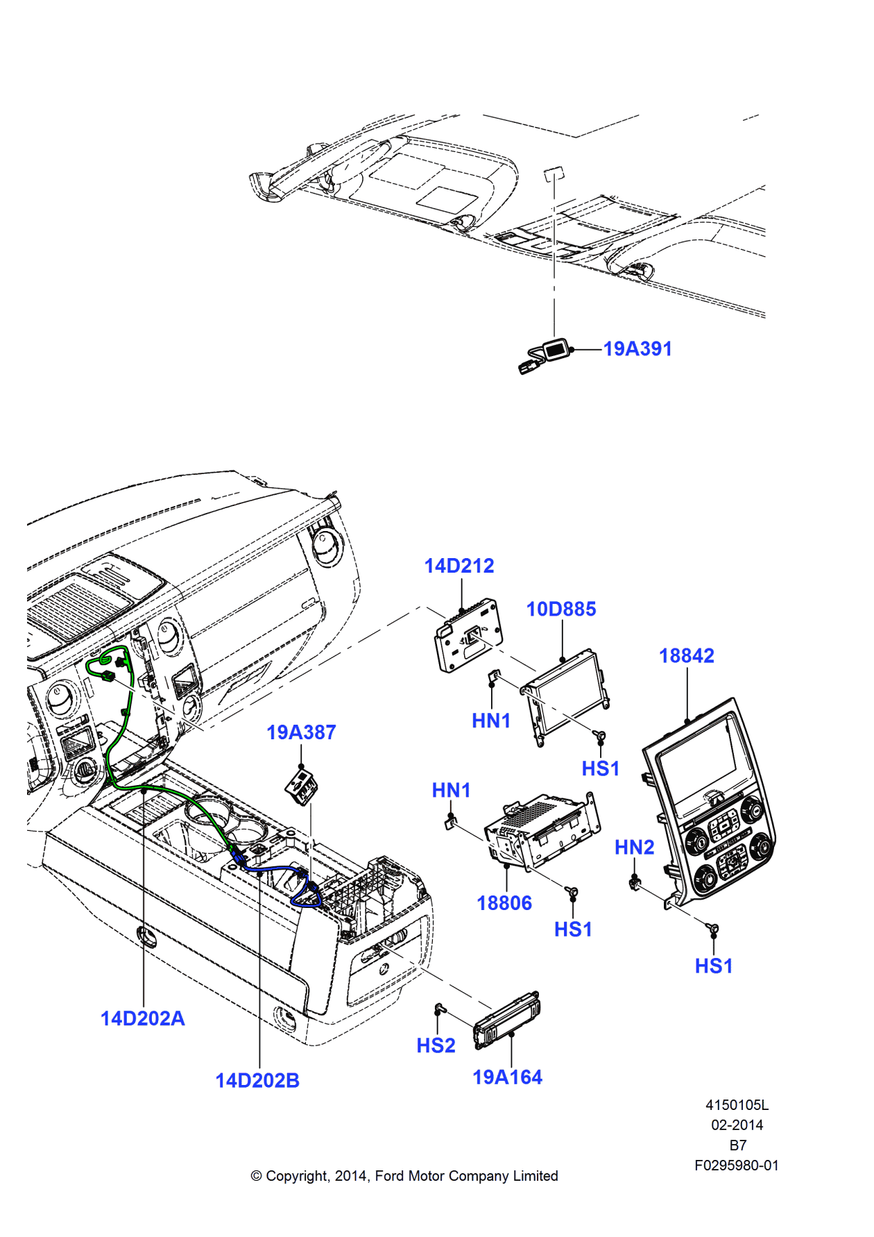 Ford FL1Z-14D202-A Cable Assembly