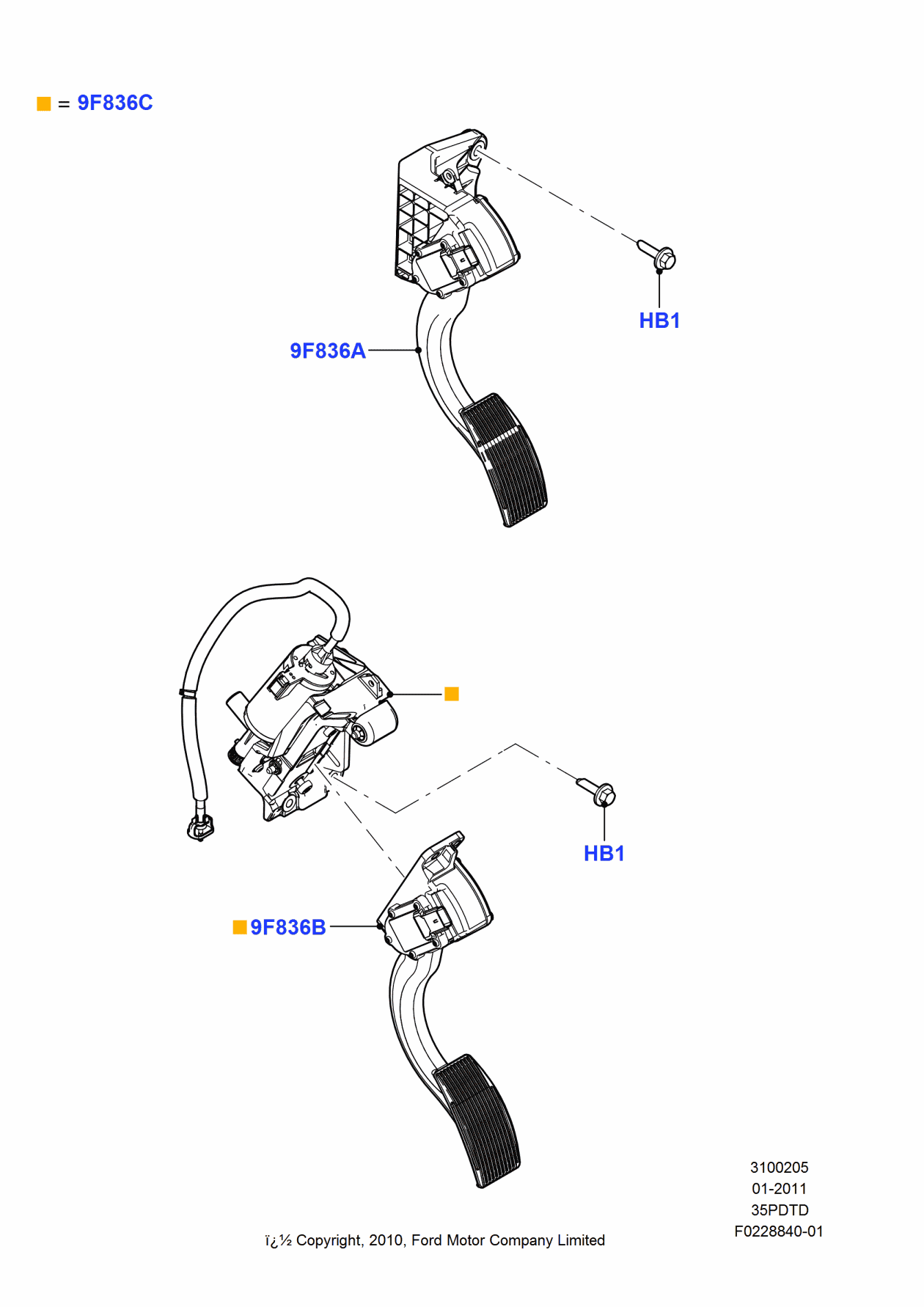 Ford EL3Z-9F836-C Shaft