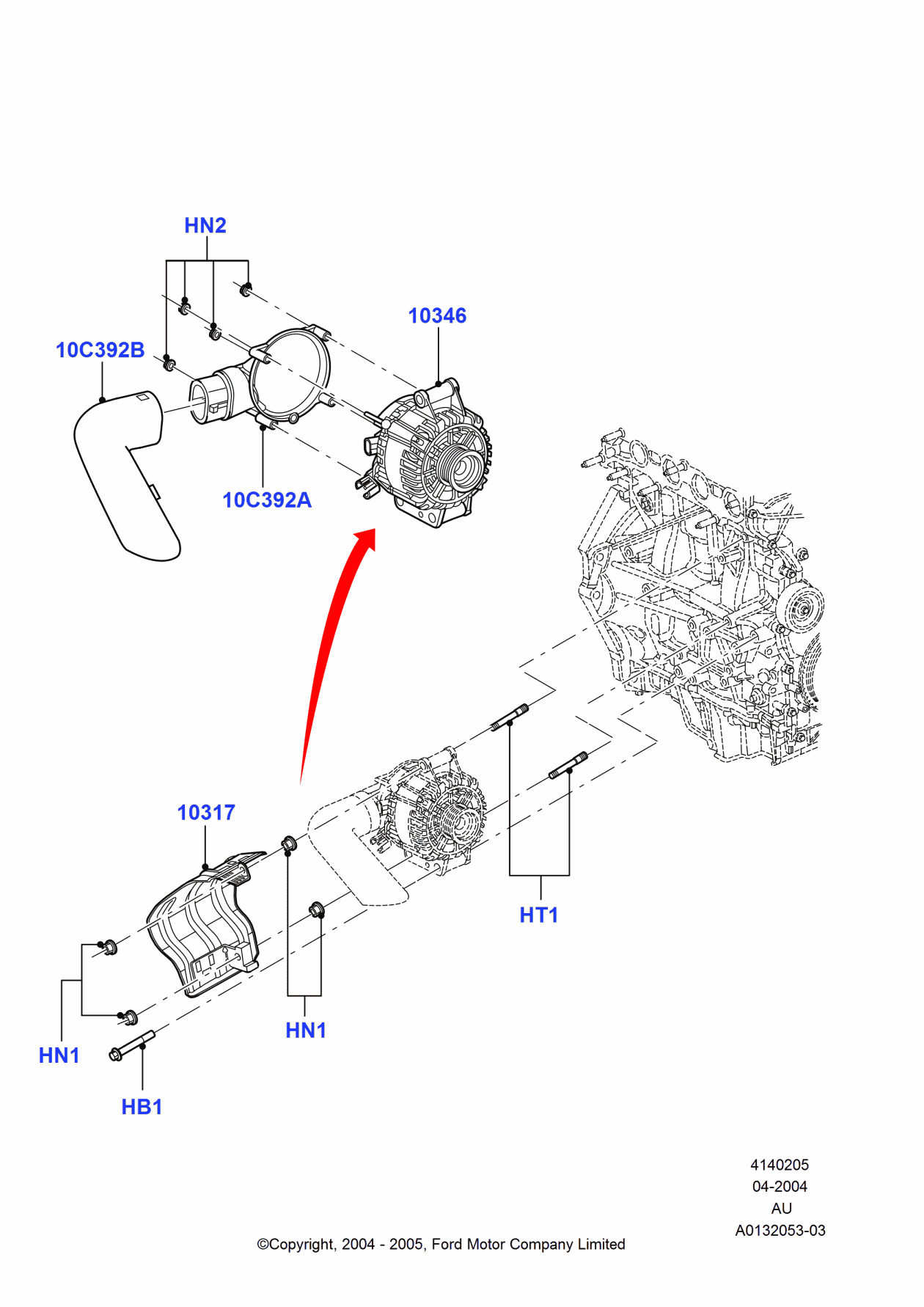 Ford G2MZ-10346-CL Alternator Assembly