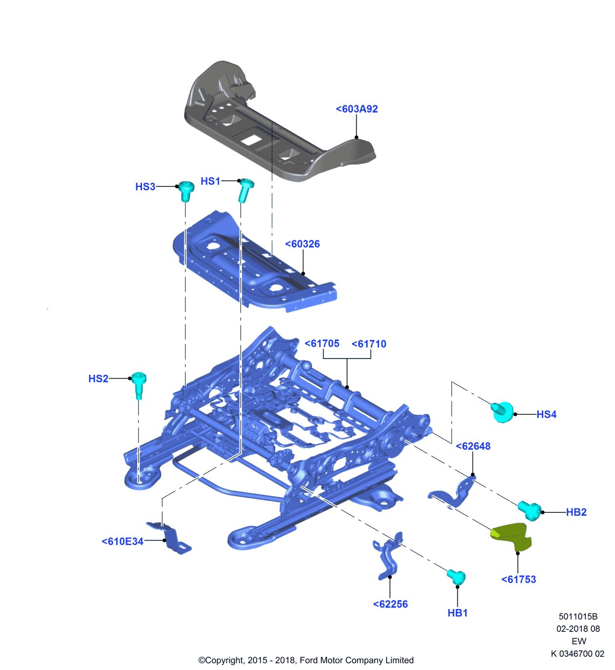 Ford F1EZ-5461753-AB Handle - Seat Back Adjusting, Driver Side