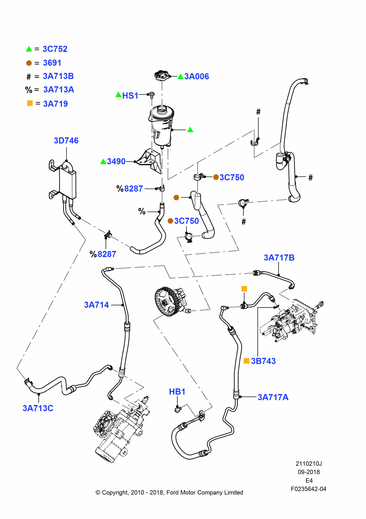 Ford HC2Z-3A717-B Hose Assembly