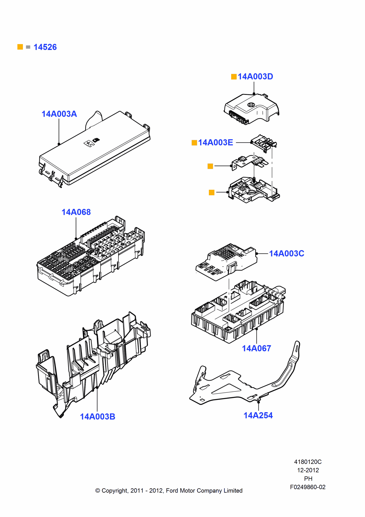 Ford BB5Z-14A003-CA Cover - Fuse Panel