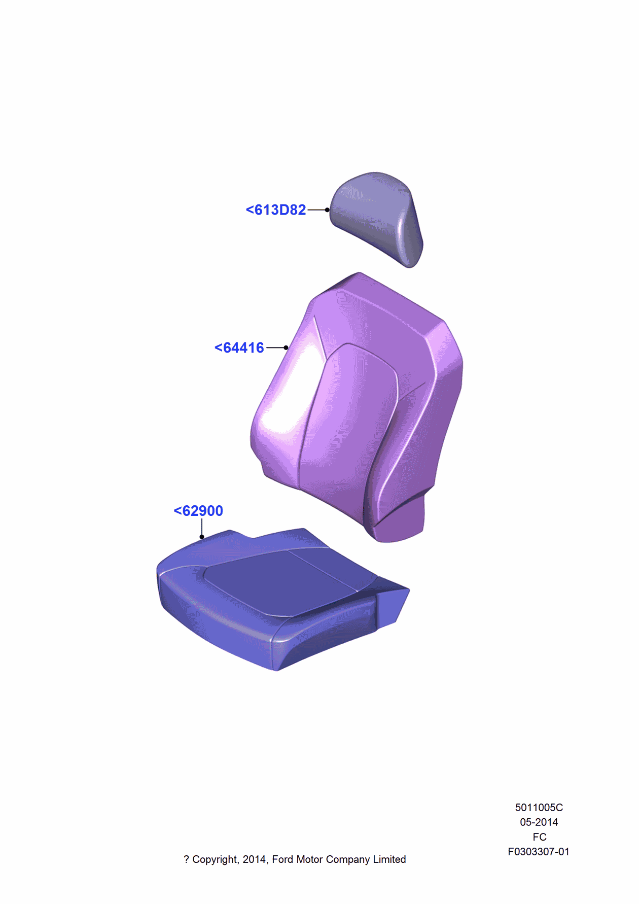 Ford GL3Z-18610A62-CA Cover - Headrest - Roll Type