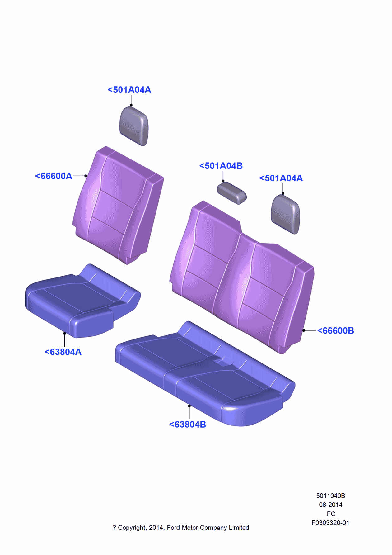 Ford JL3Z-18501A04-FB Cover Assembly - Rear Seat Headrest, Driver Side