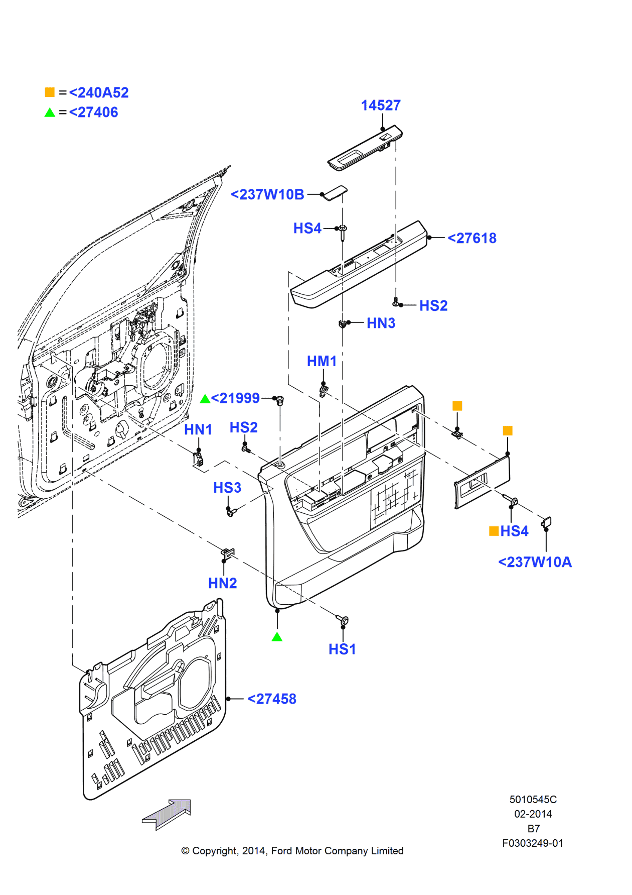 Ford FL1Z-4027407-EA Trim - Rear Door, Driver Side