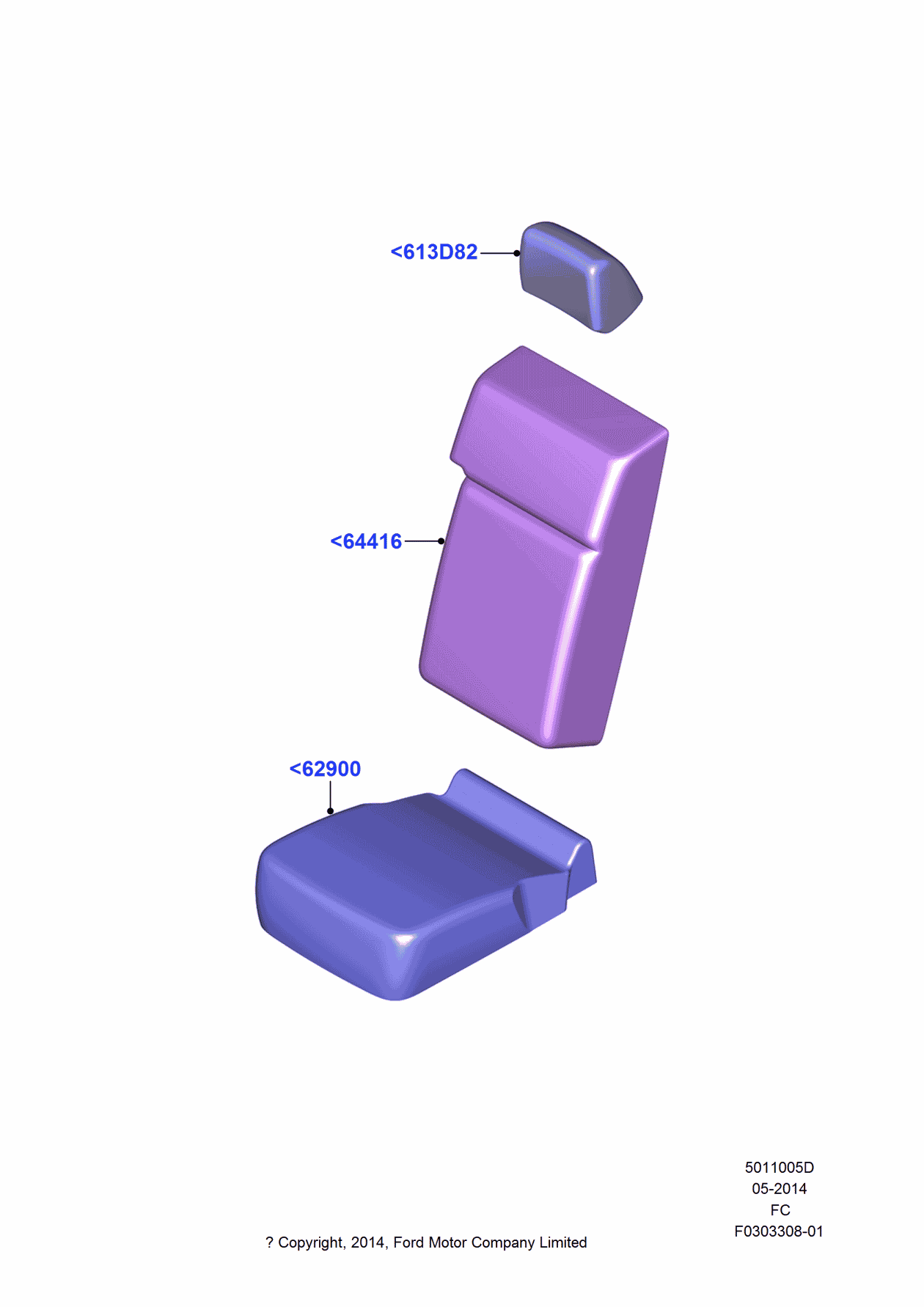 Ford FL3Z-15610A62-DA Cover - Headrest - Roll Type