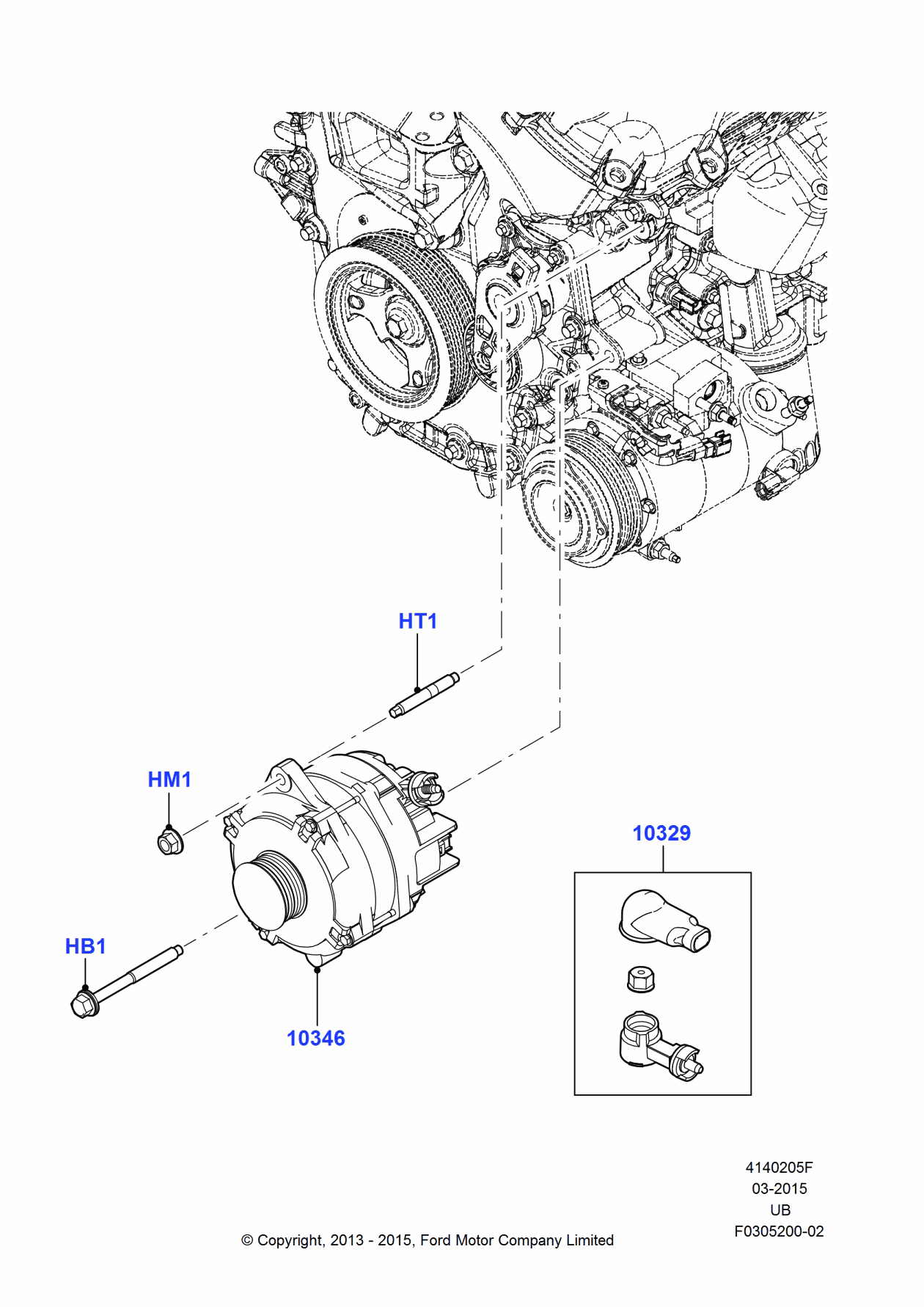 Ford HU2Z-10V346-BARM Alternator Assembly