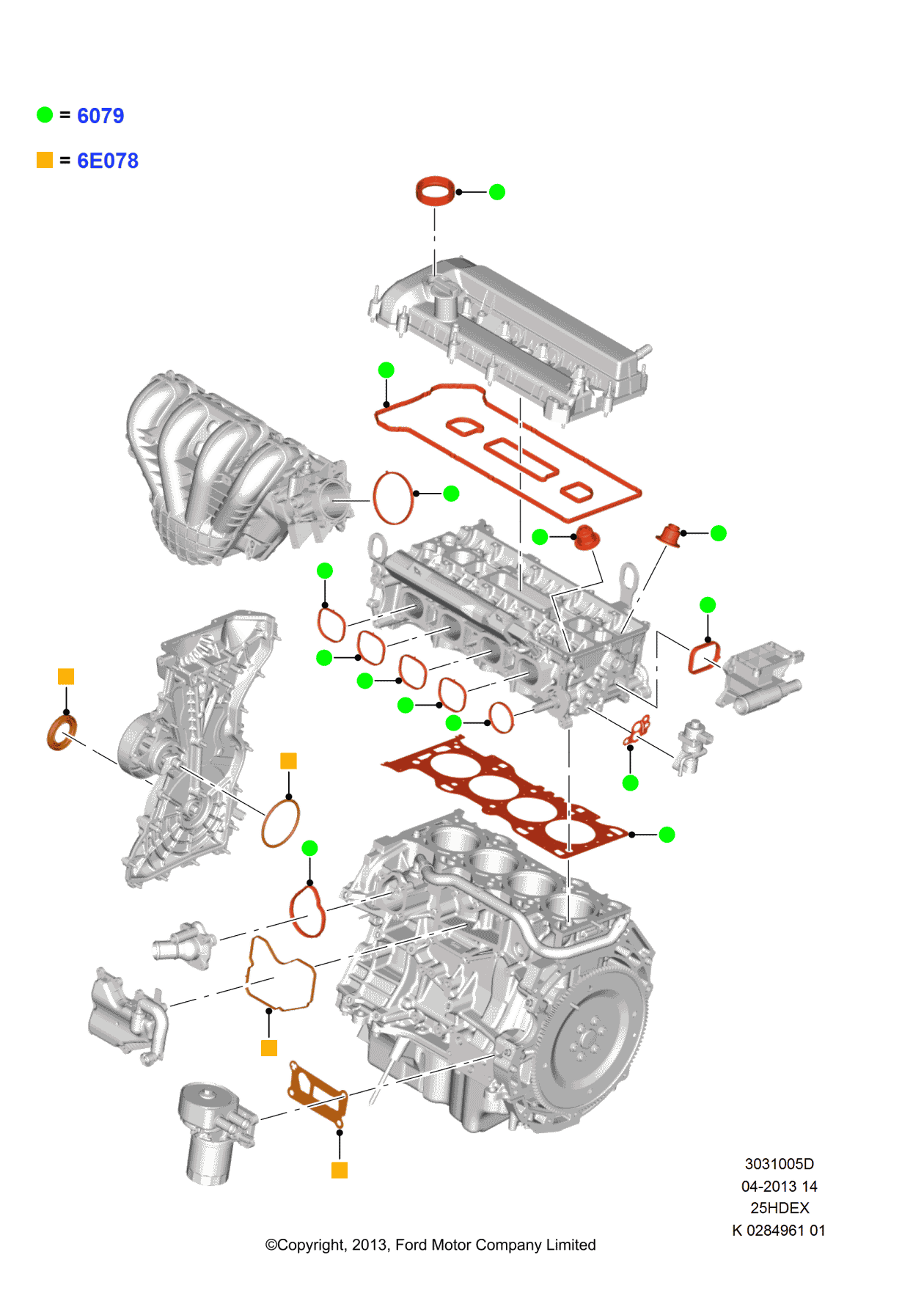 Ford DS7Z-6E078-B Kit - Engine Overhaul Gasket