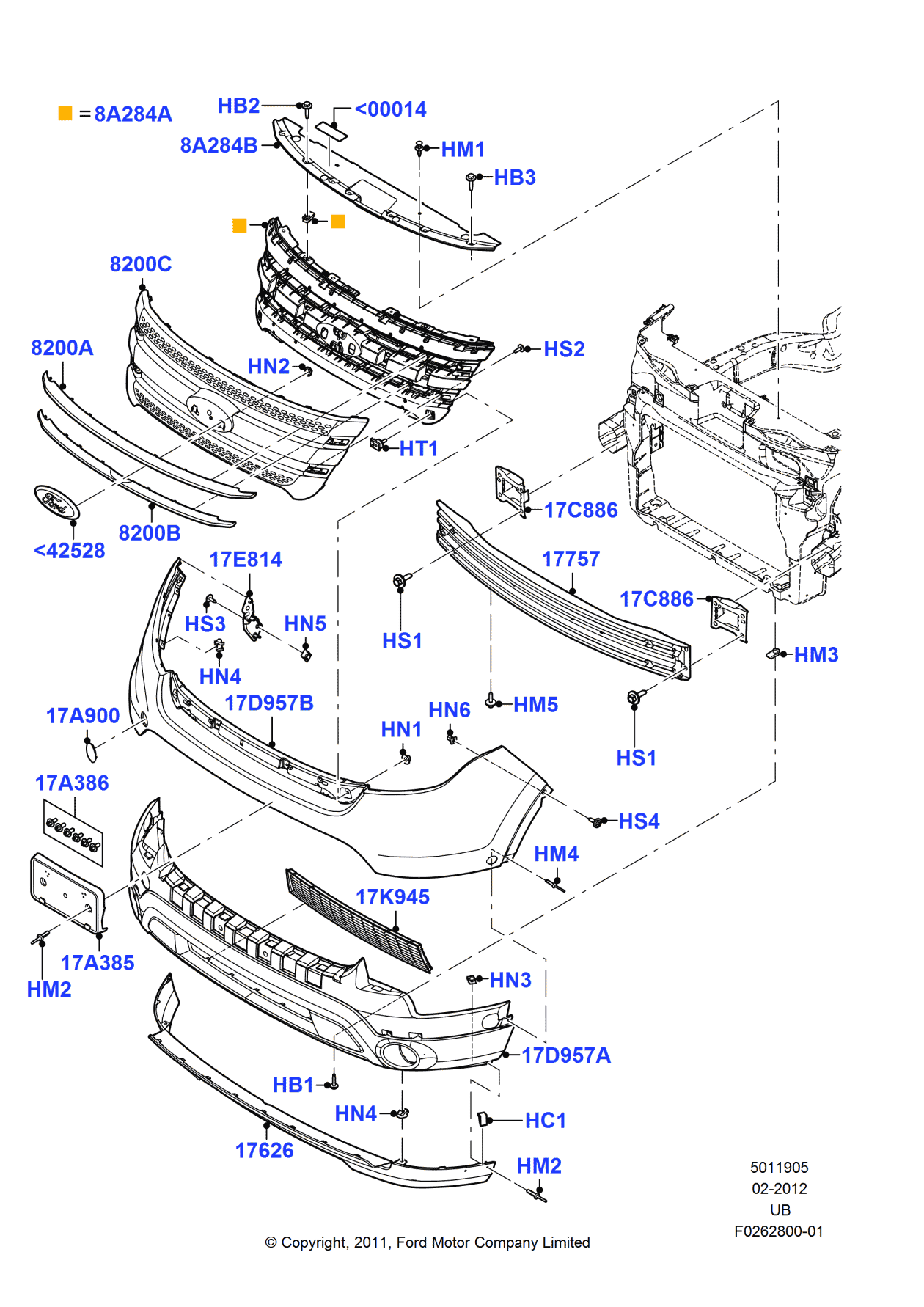 Ford BB5Z-17626-BBCP Panel, Front