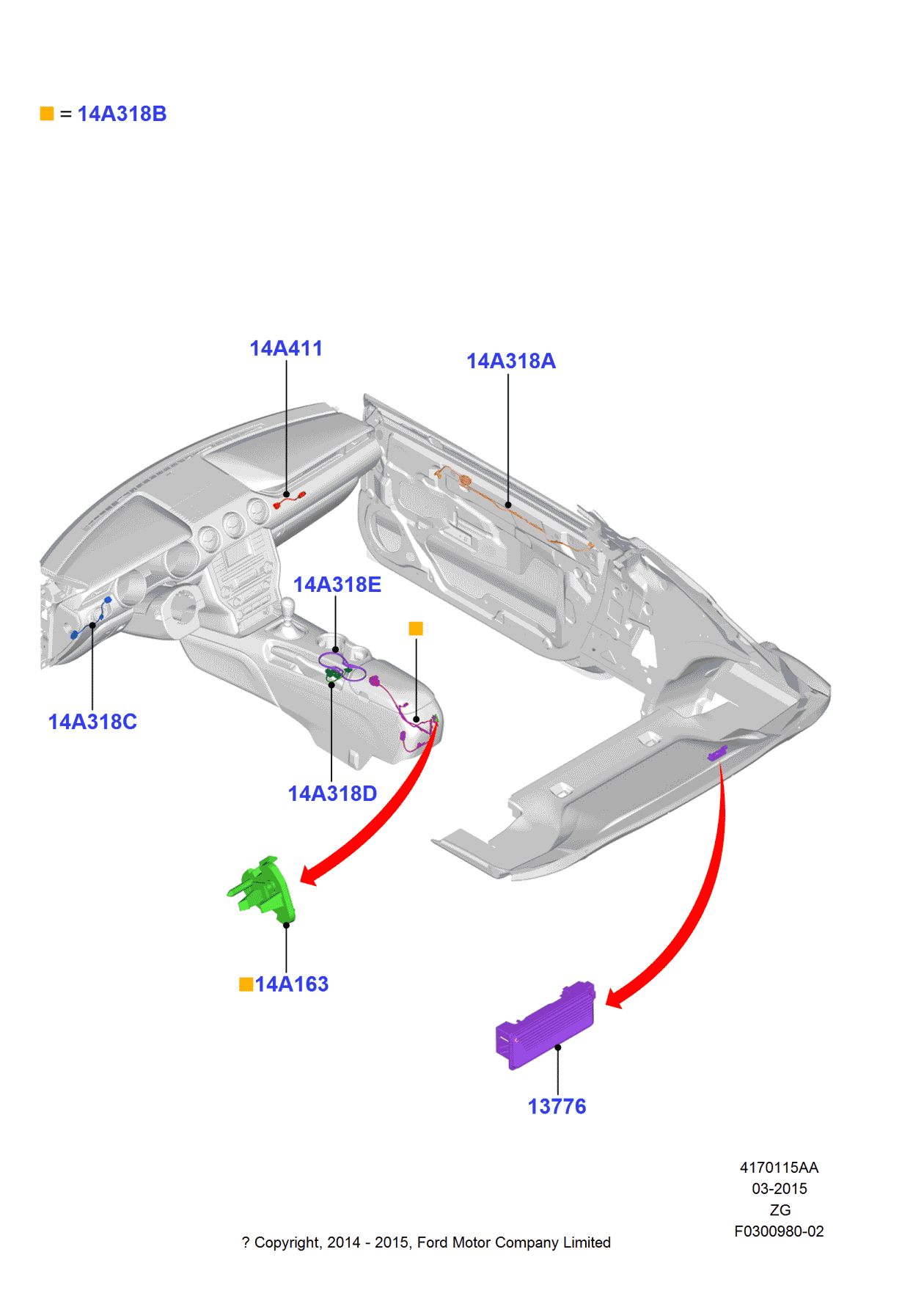 Ford FR3Z-14A318-F Wire Assembly - Accessory Feed