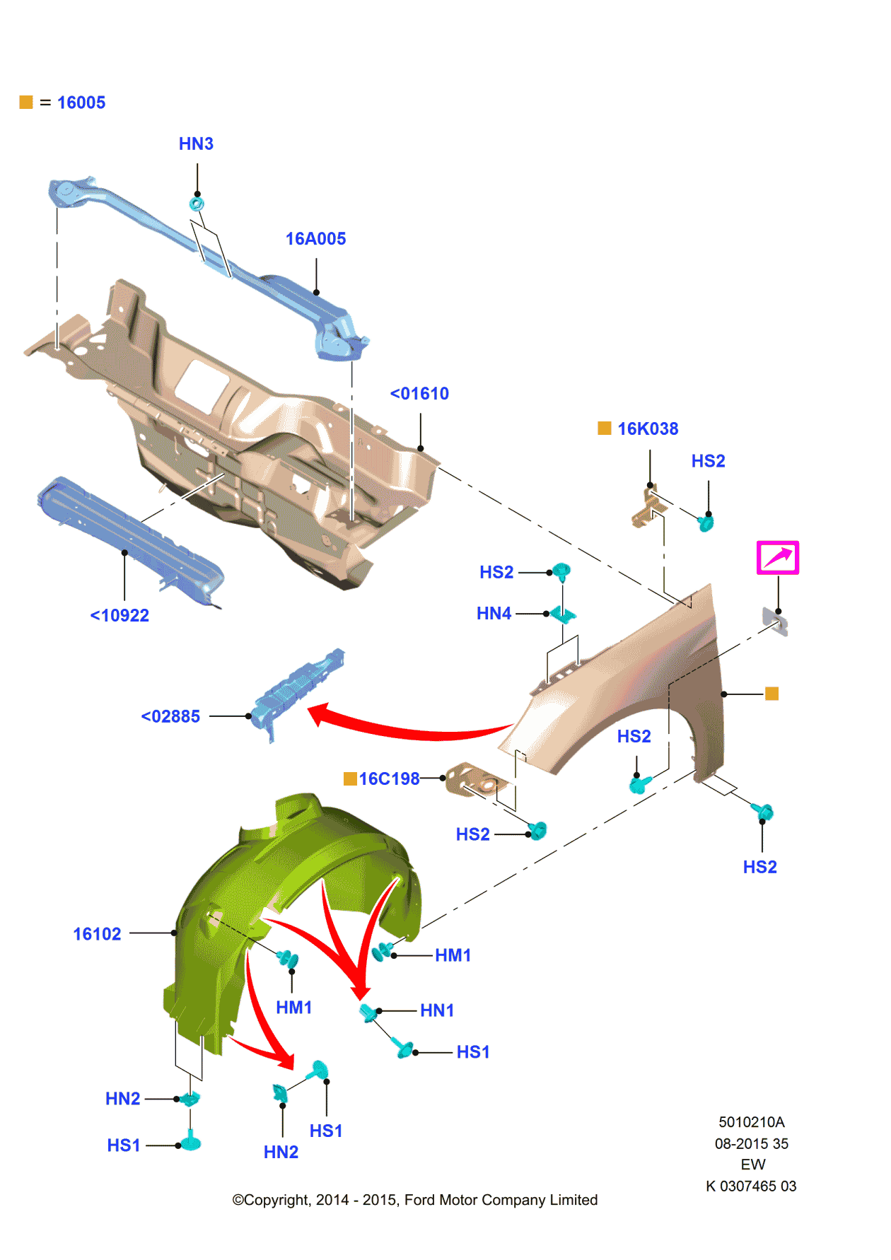 Ford F1EZ-16018-A Extension, Passenger Side
