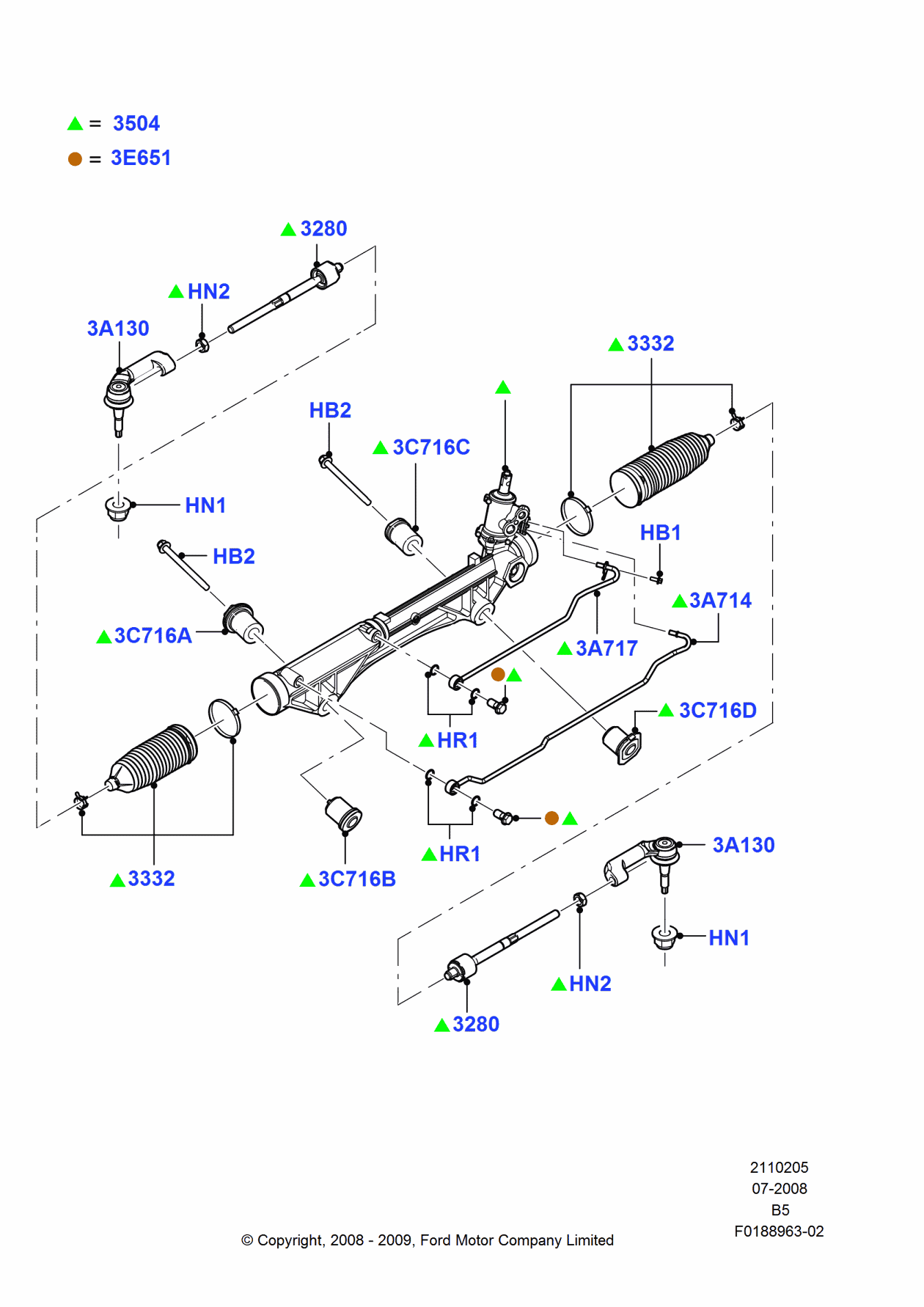 Ford BL1Z-3V504-ARM Gear Assembly - Steering