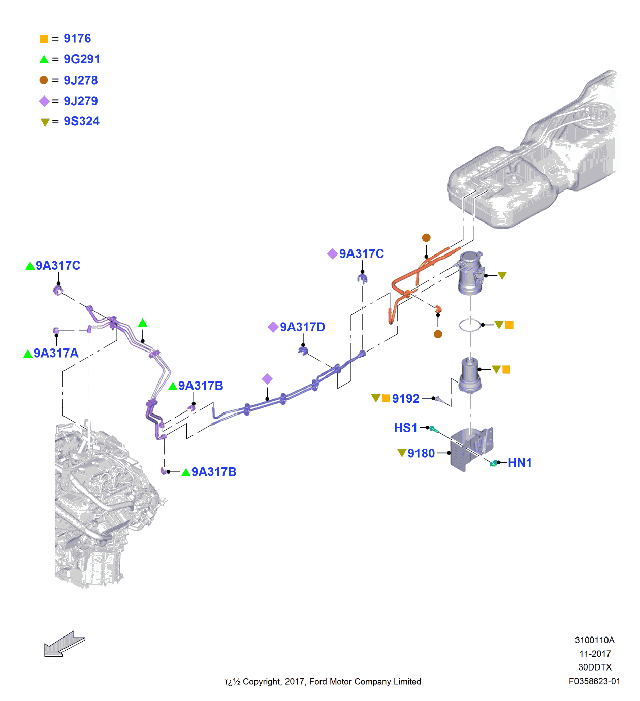 Ford JL3Z-9J278-B Retainer