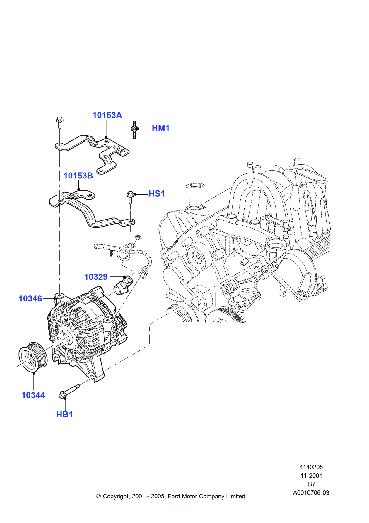 Ford 6U2Z-10V346-ACRM Alternator Assembly
