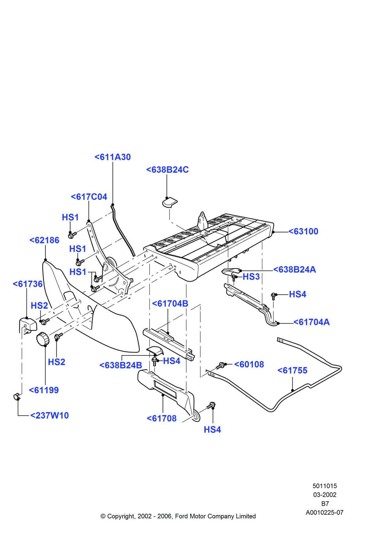 Ford 4L1Z-7863100-AB Frame And Spring - Front Seat Cushion
