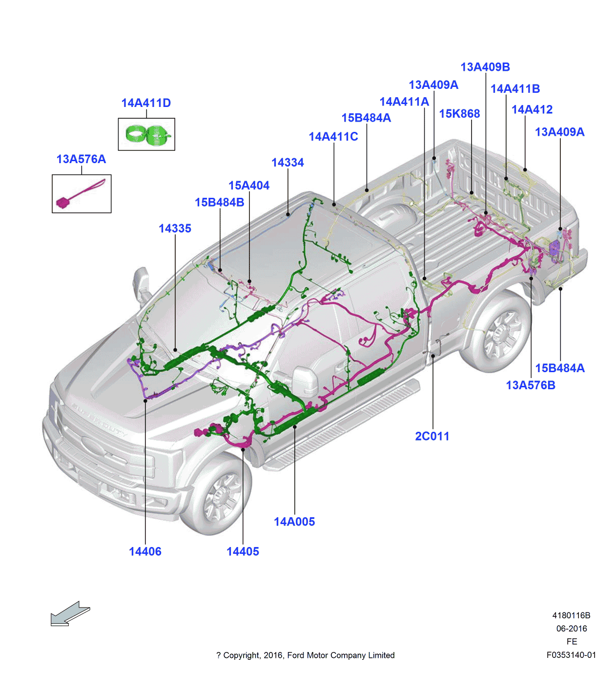 Ford JC3Z-14A411-E Wire Assembly