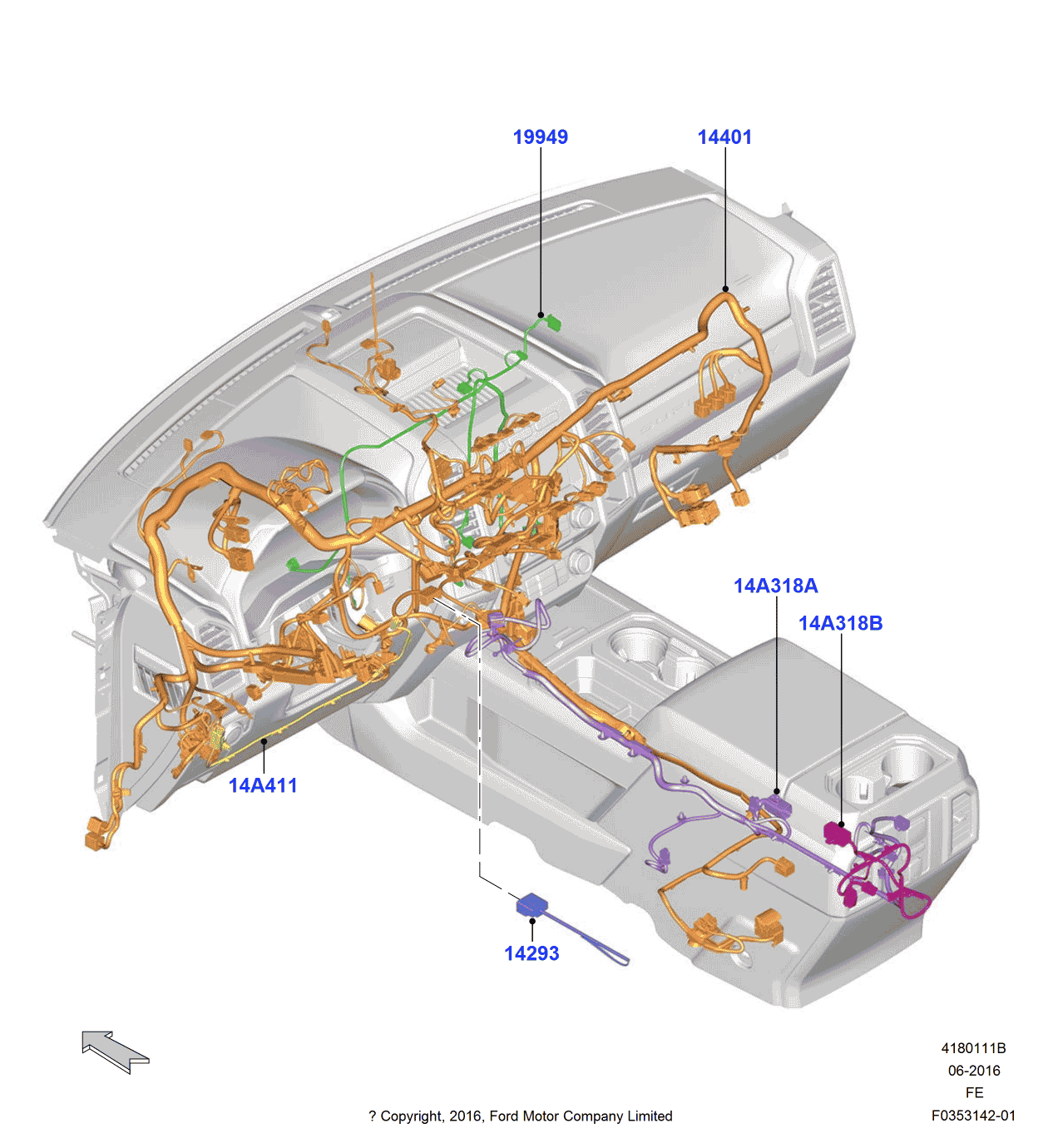 Ford JC3Z-14401-G Wiring Assembly - Main