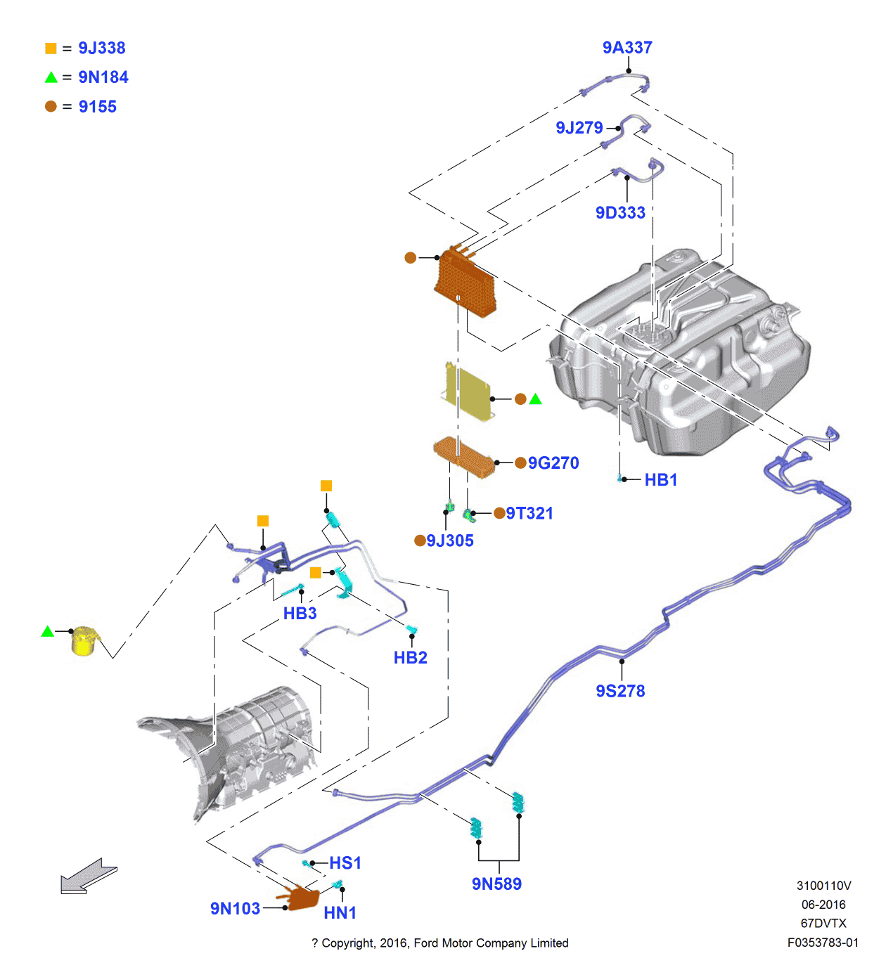 Ford HC3Z-9J338-D Tube