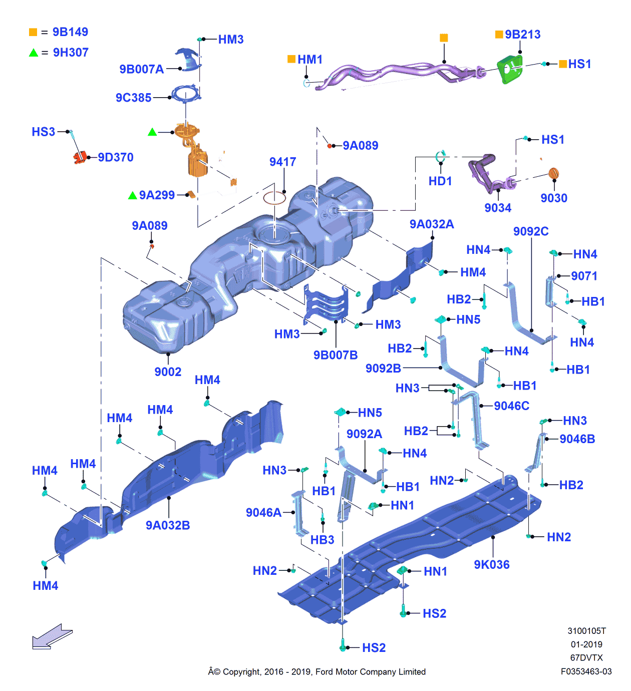 Ford HC3Z-9054-B Strap Assembly - Fuel Tank, Center