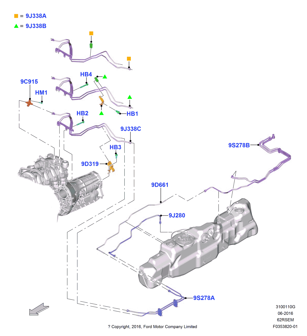 Ford HC3Z-9J280-E Pipe - Fuel