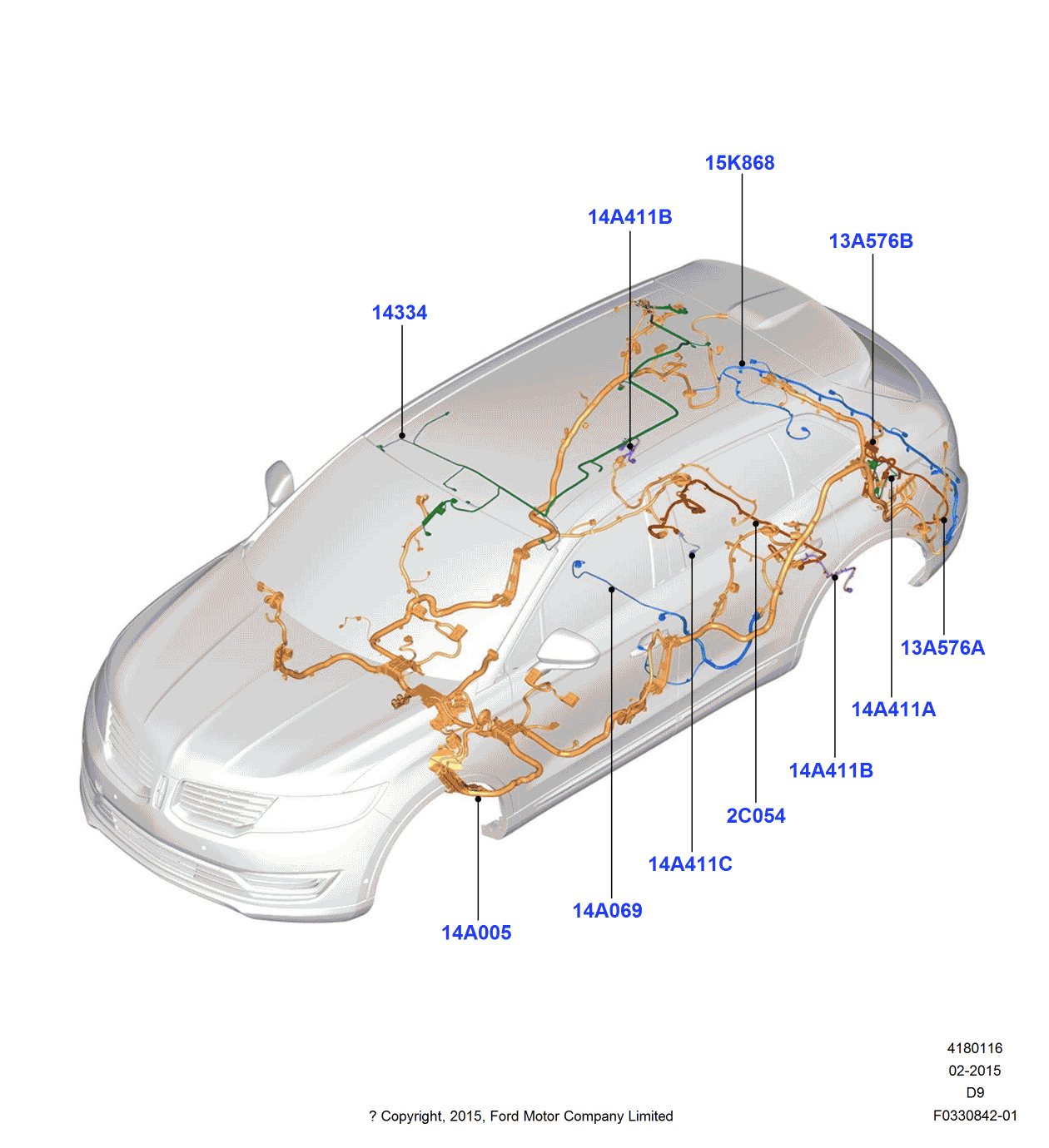 Ford GA1Z-13A576-B Wiring Assembly