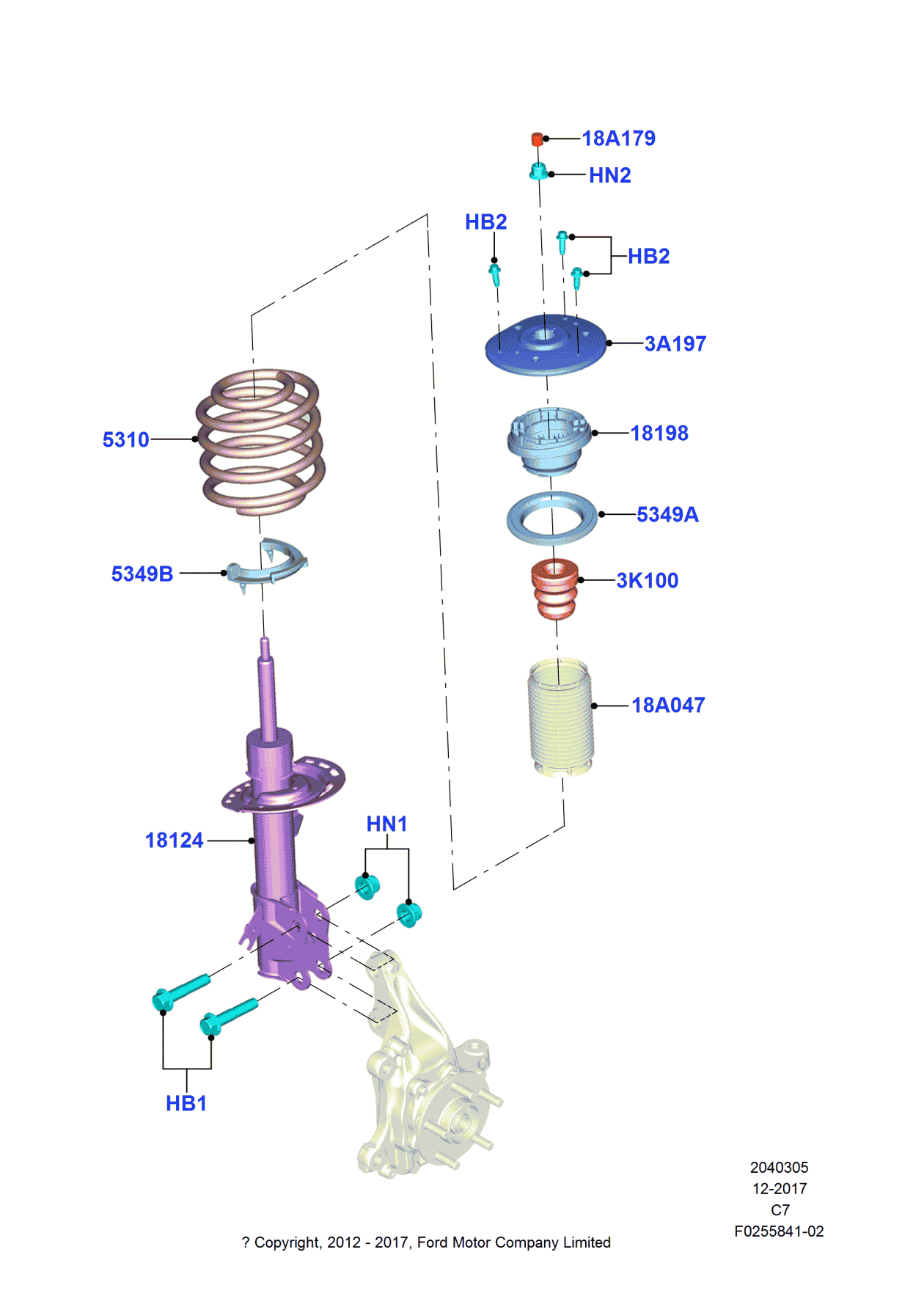 Ford HG9Z-5310-E Spring - Front