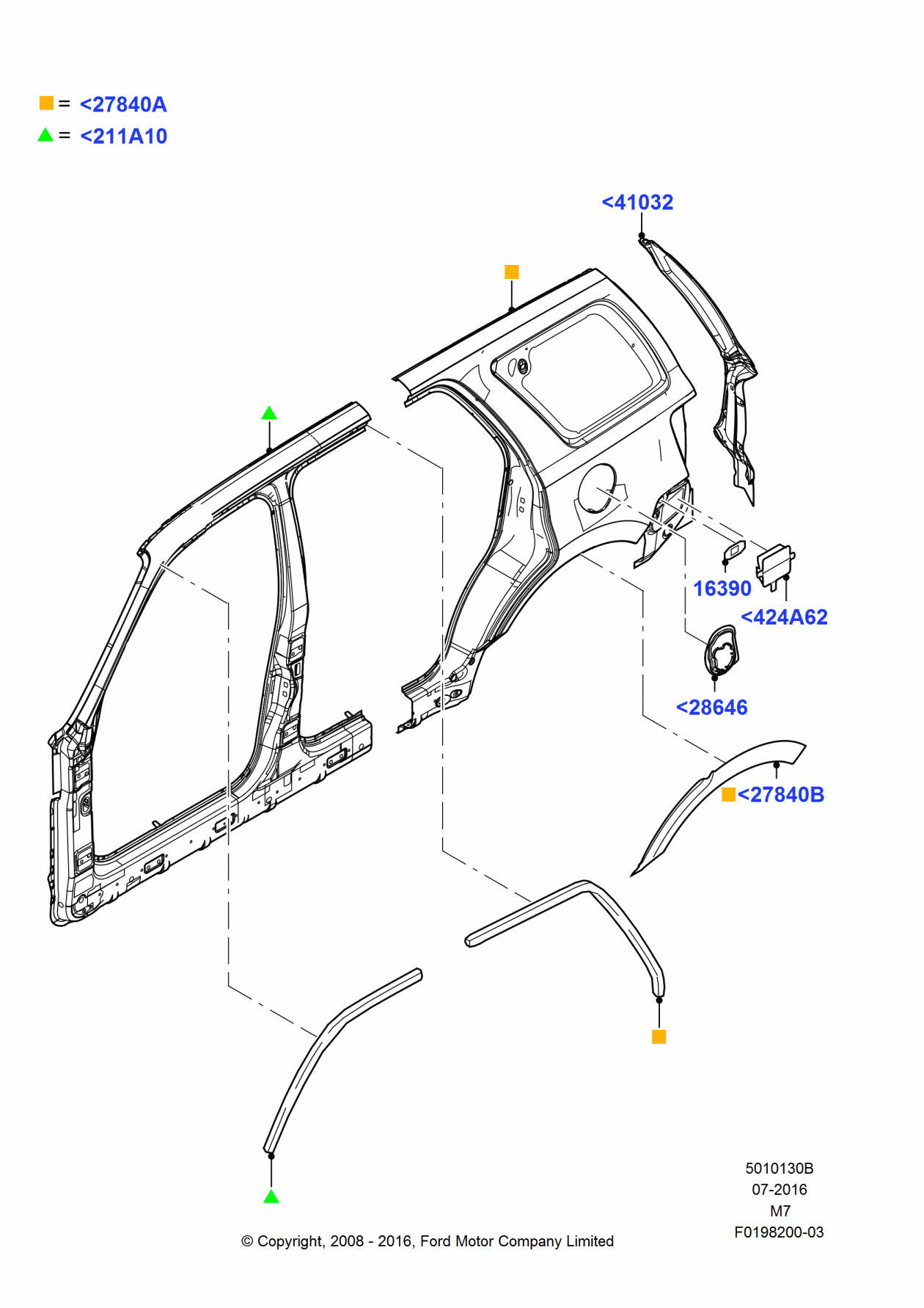 Ford 8L8Z-7827846-A Panel - Quarter - Outer, Passenger Side