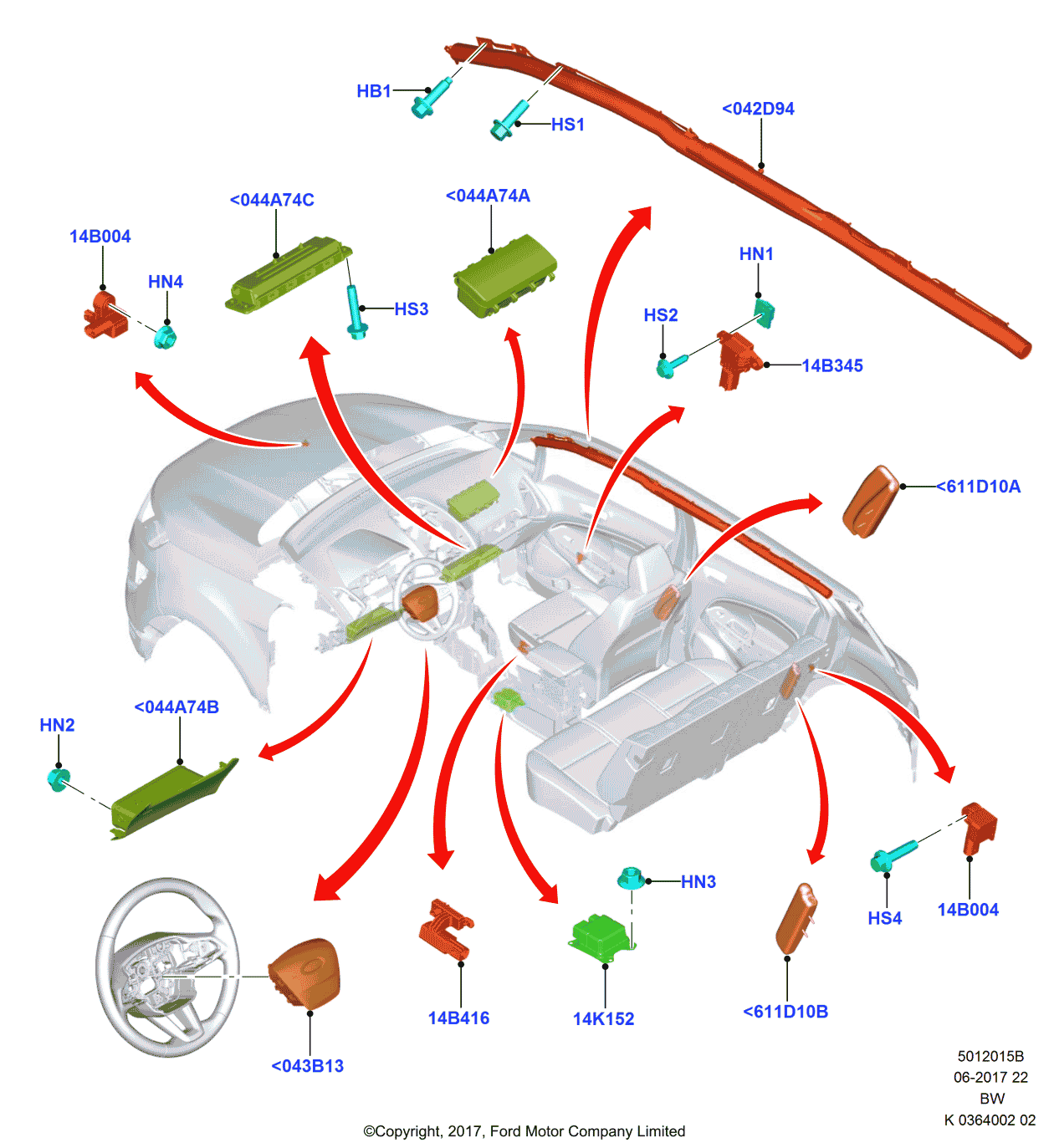 Ford GN1Z-14B321-W Sensor Assembly - Air Bag