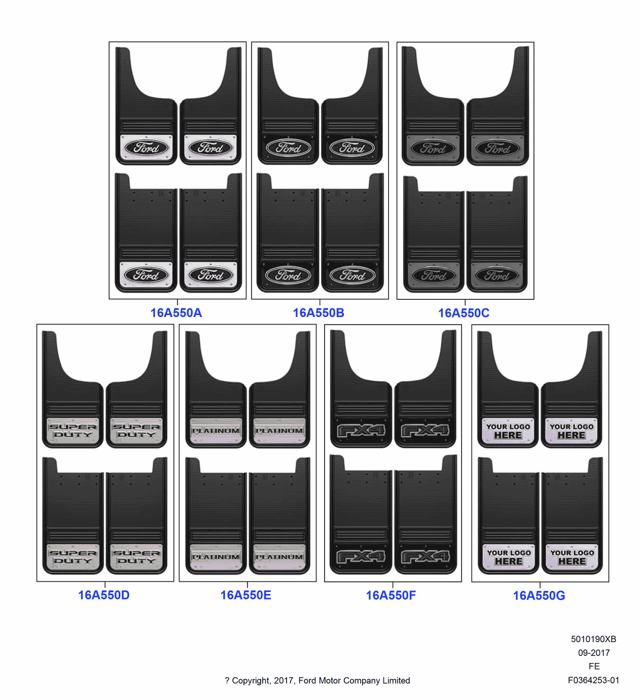 Ford VHC3Z-16A550-K Kit - Mudflap, Front