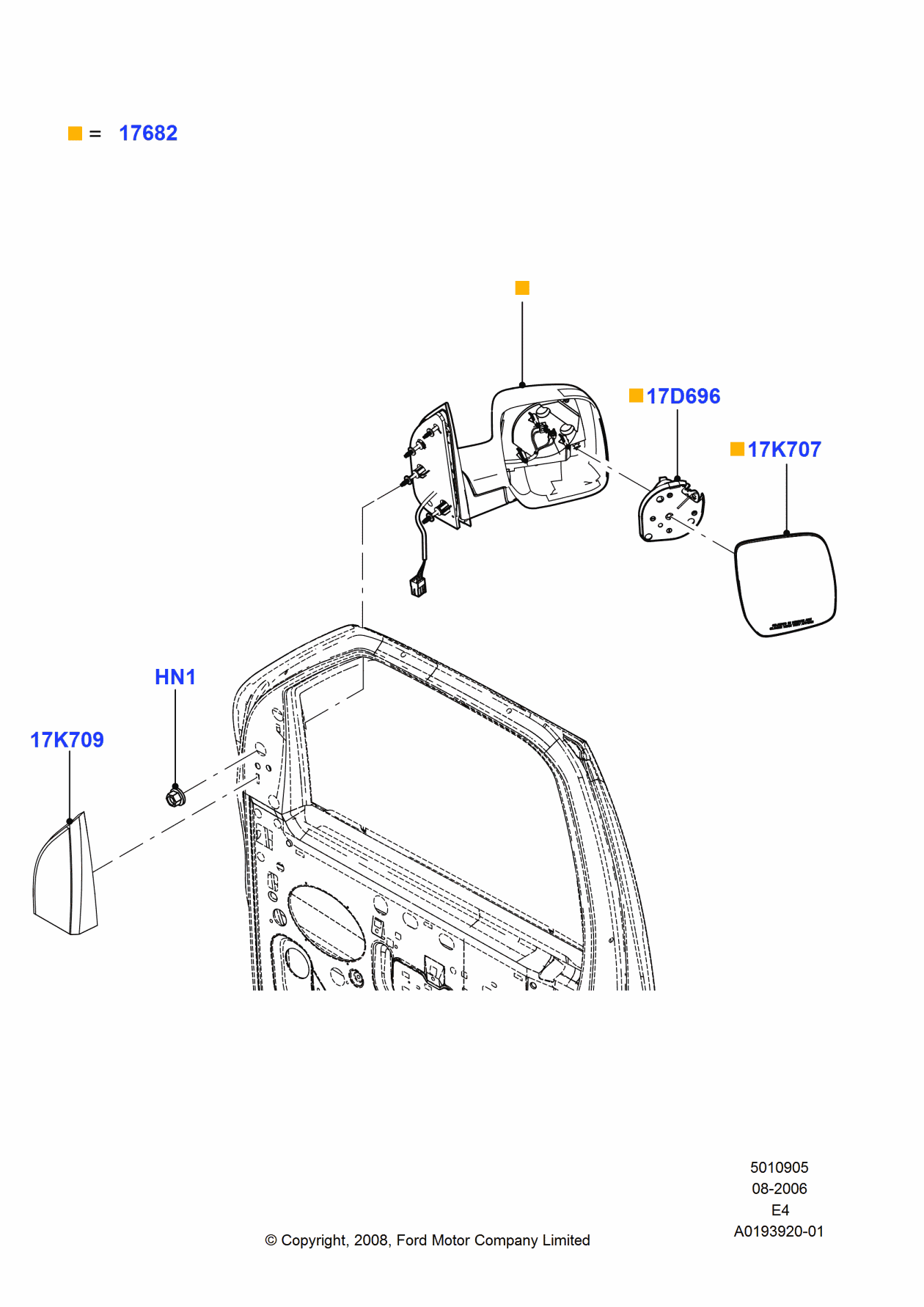 Ford 9C2Z-17683-AA Mirror Assembly - Rear View Outer, Driver Side