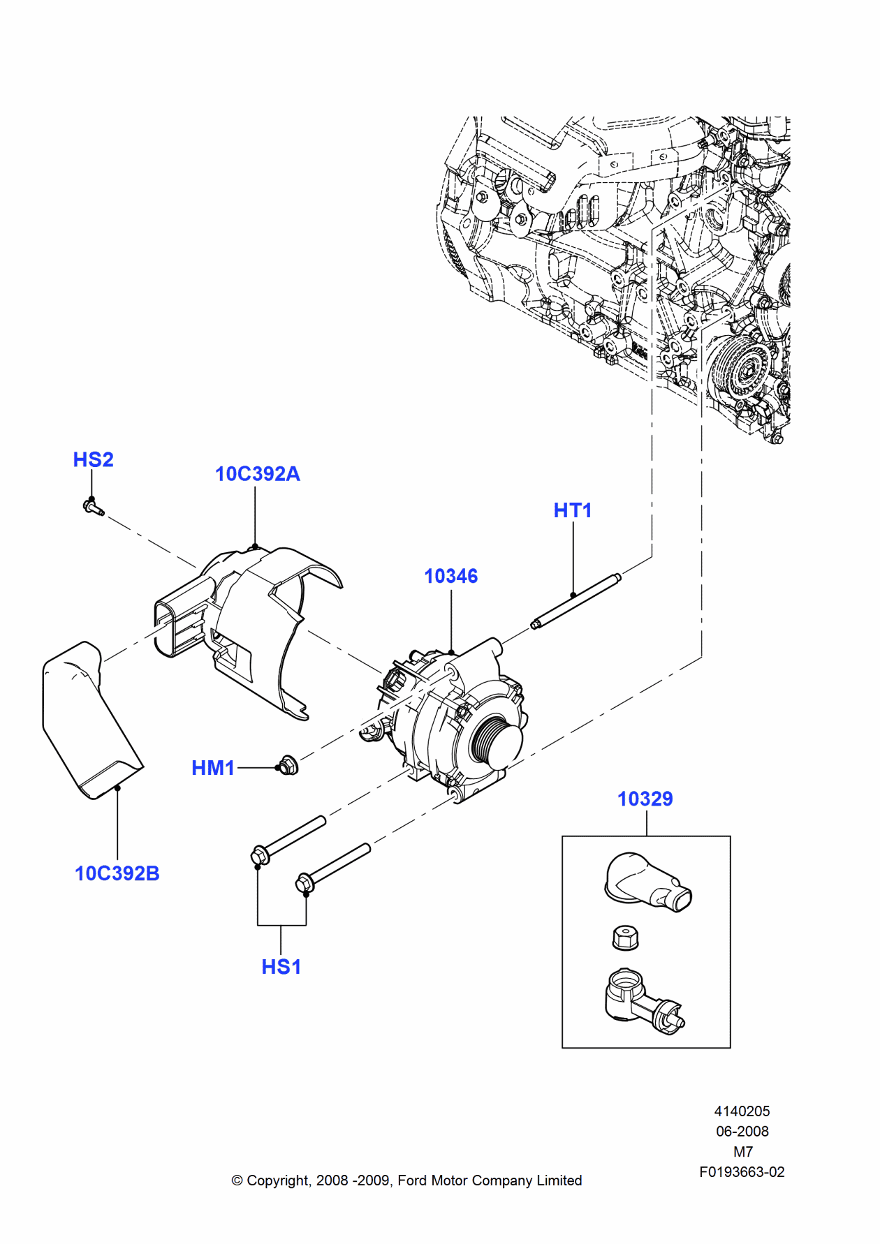 Ford -W500203-S437 Bolt - Hexagon Head - Flanged
