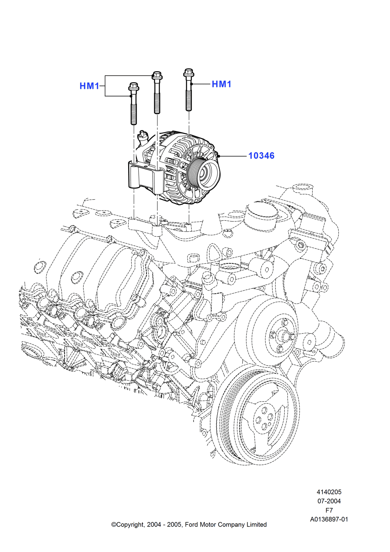 Ford G2MZ-10346-BQ Alternator Assembly