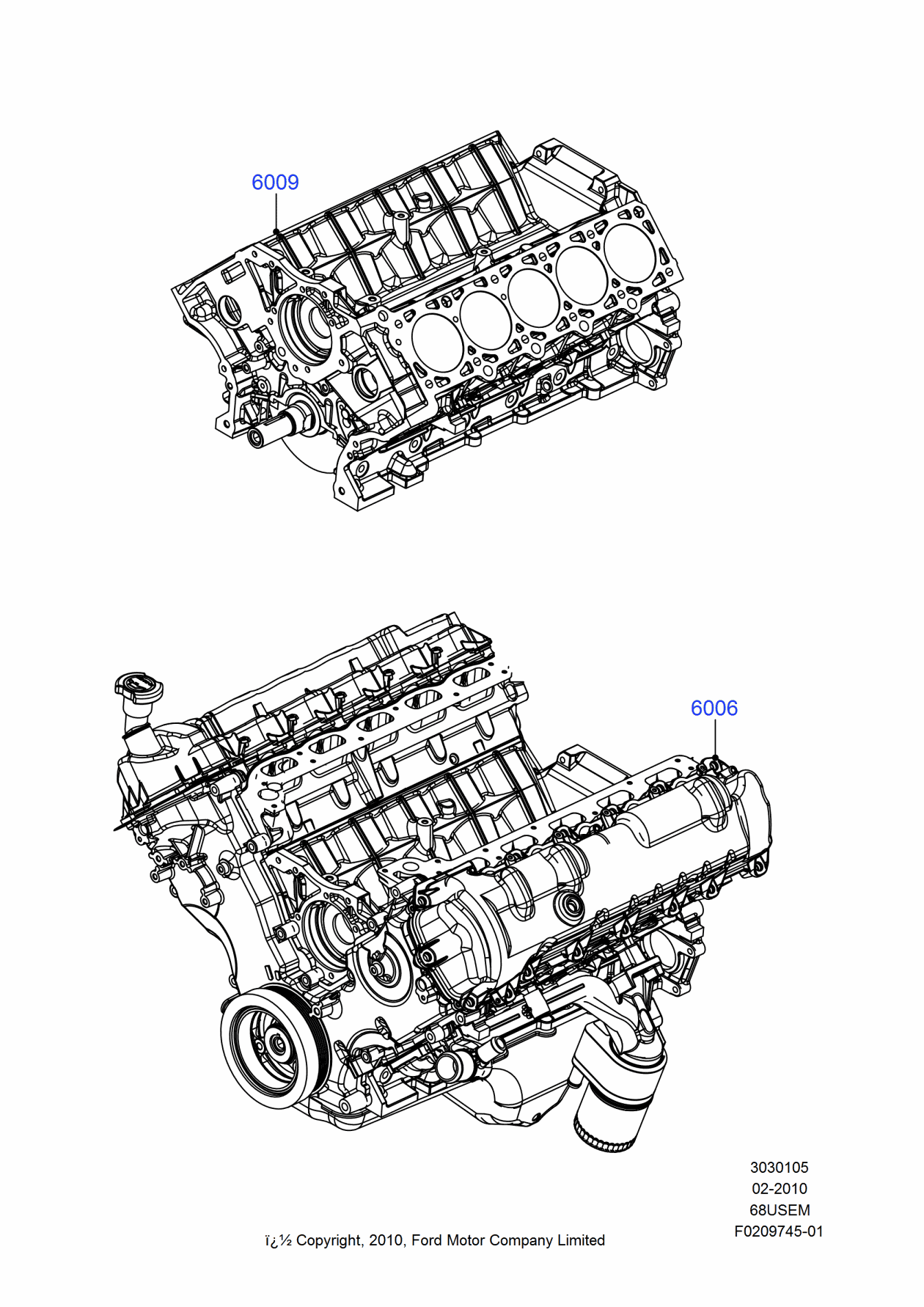 Ford DC3Z-6006-ARM Service Engine Assembly