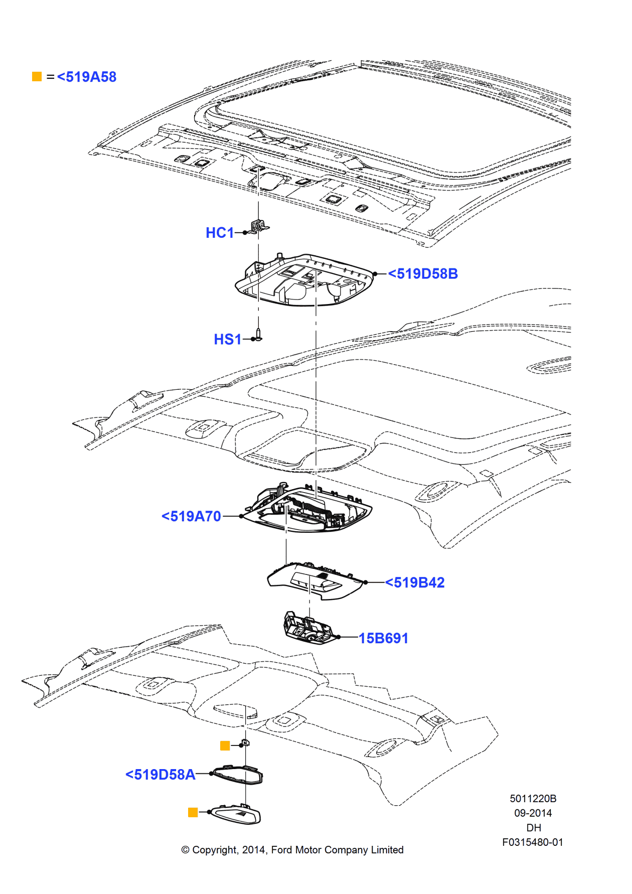 Ford F1EZ-58519B42-AB Panel - Console