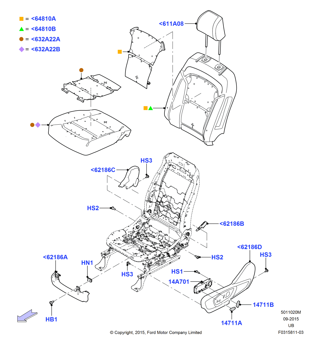 Ford FB5Z-7862187-BC Shield Assembly