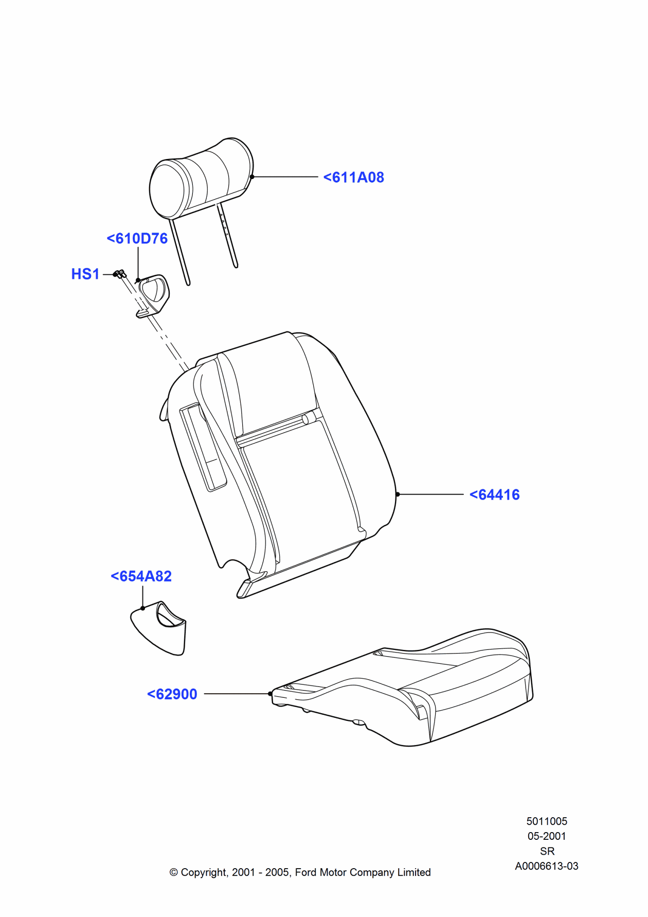 Ford 1W6Z-76610C06-AAA Loop Assembly, Passenger Side