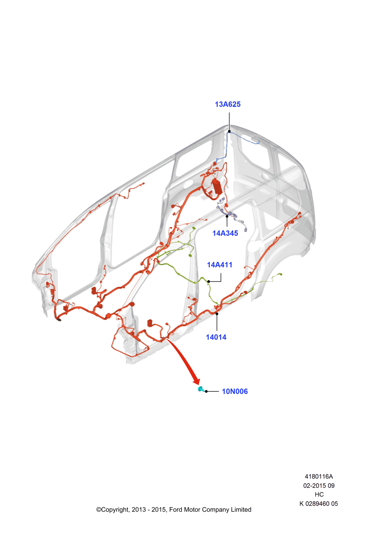 Ford JT1Z-14A630-DA Wiring Assembly - Main