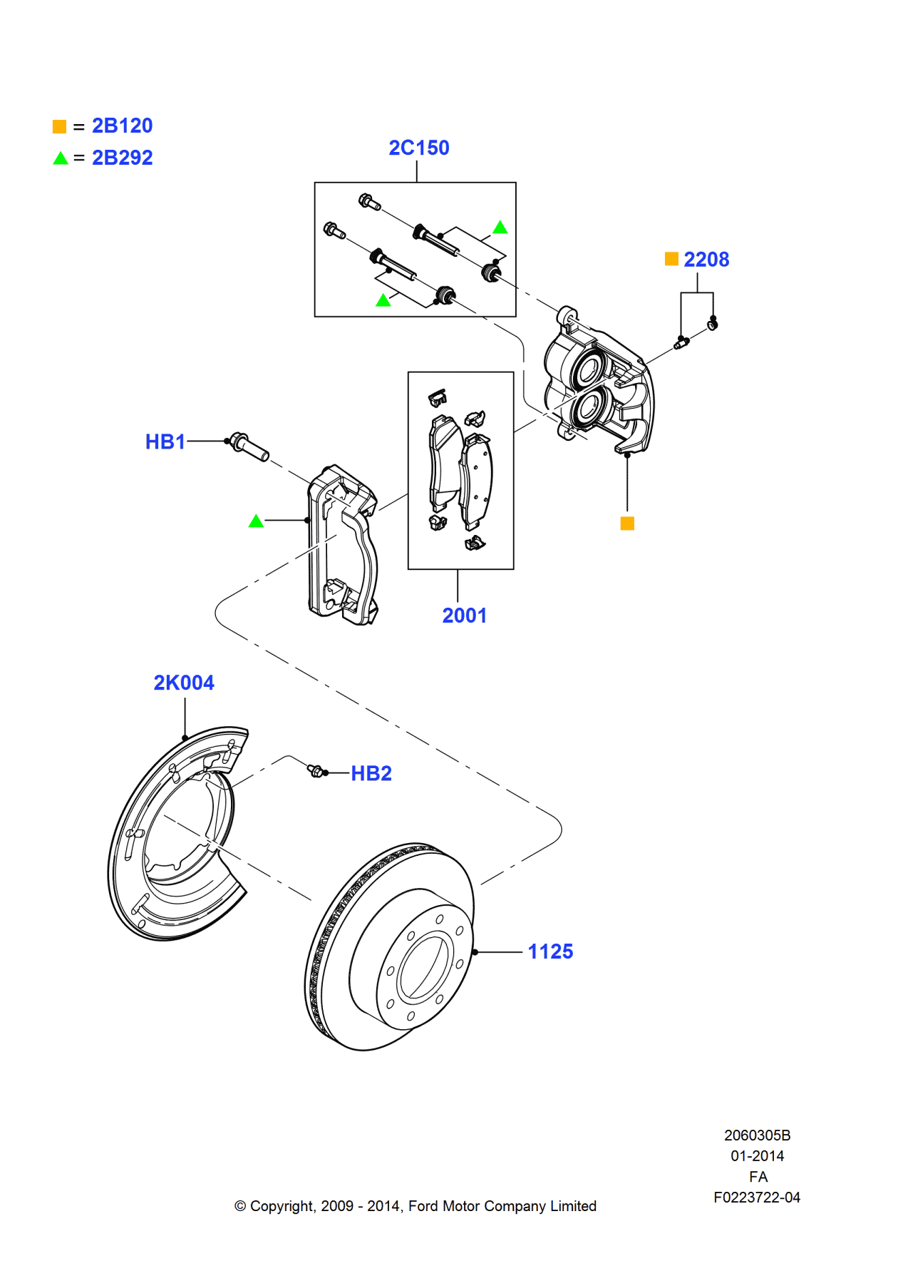 Ford G2MZ-2V001-AW Kit - Brake Lining