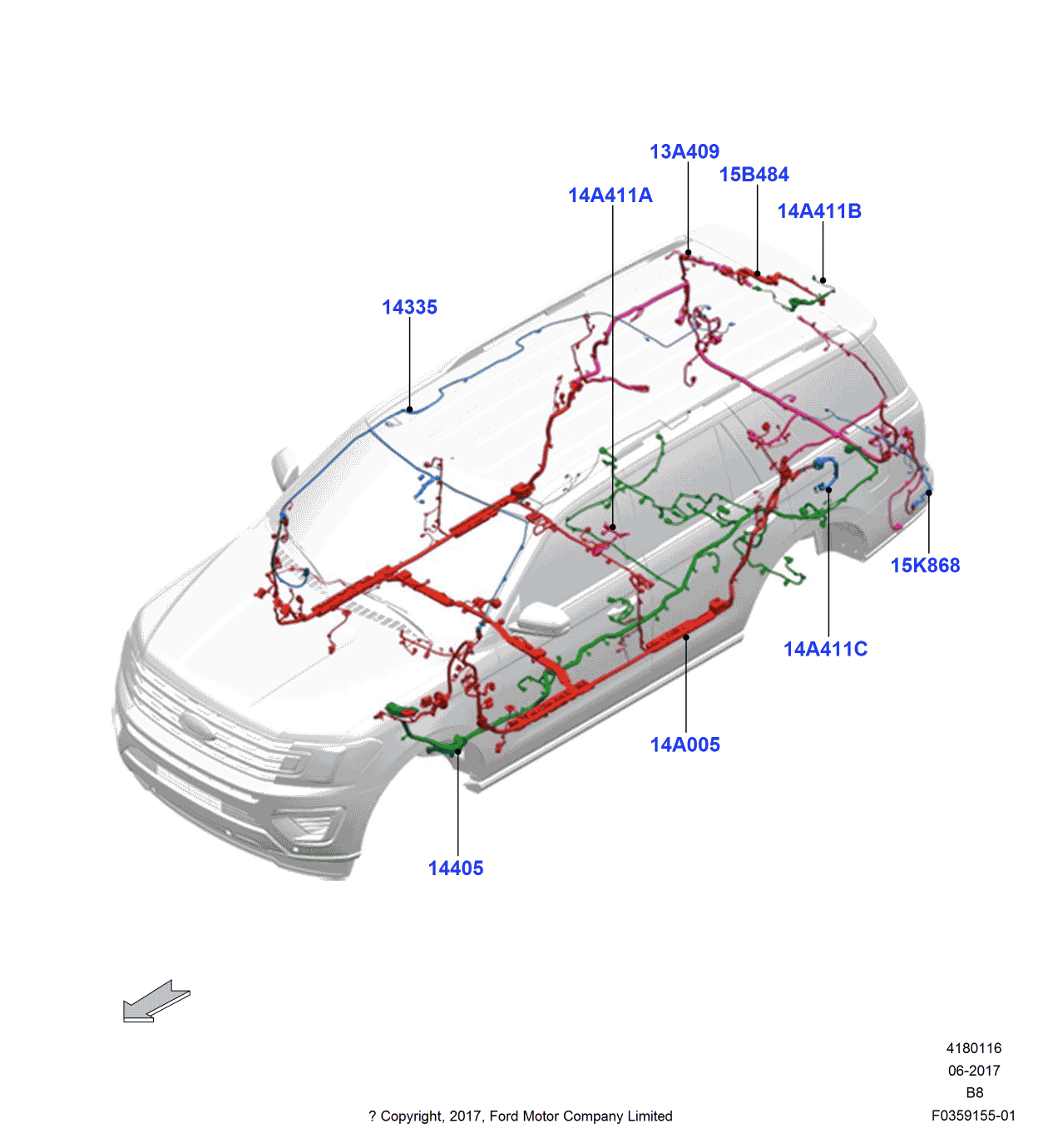 Ford JL1Z-14A005-BEA Wiring Assembly