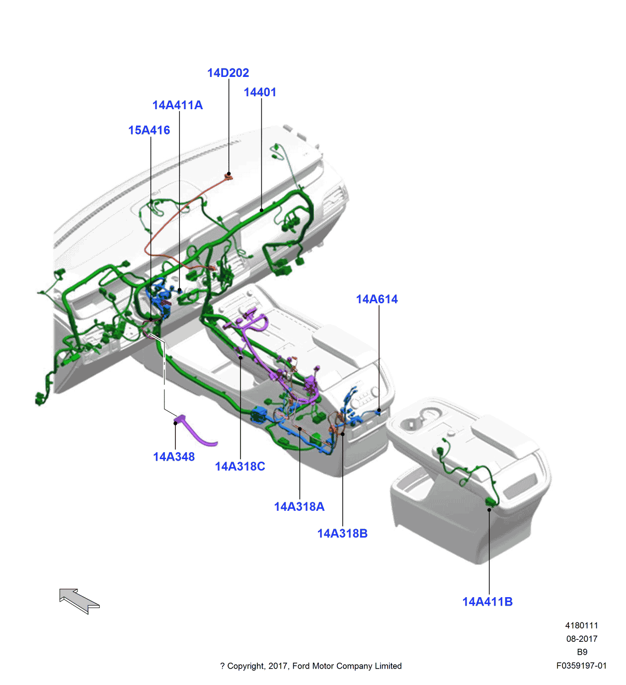 Ford JL7Z-14A411-B Wire Assembly