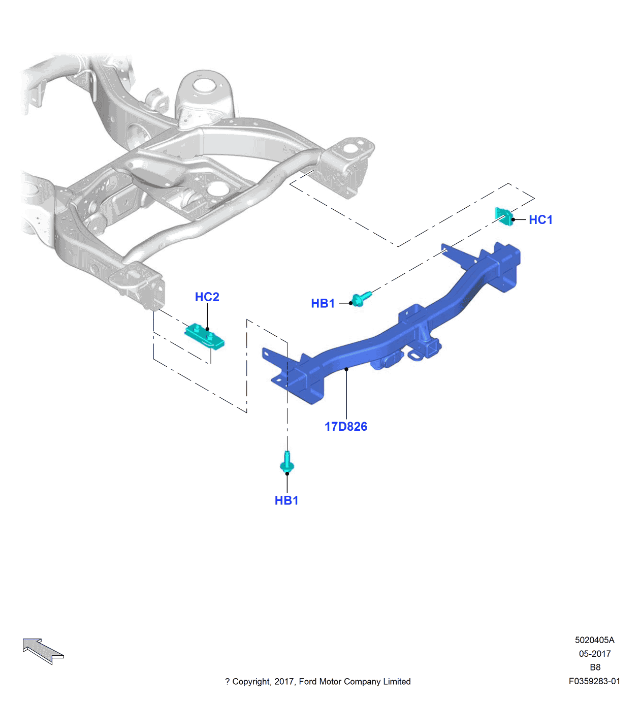 Ford JL1Z-17D826-D Towbar Assembly