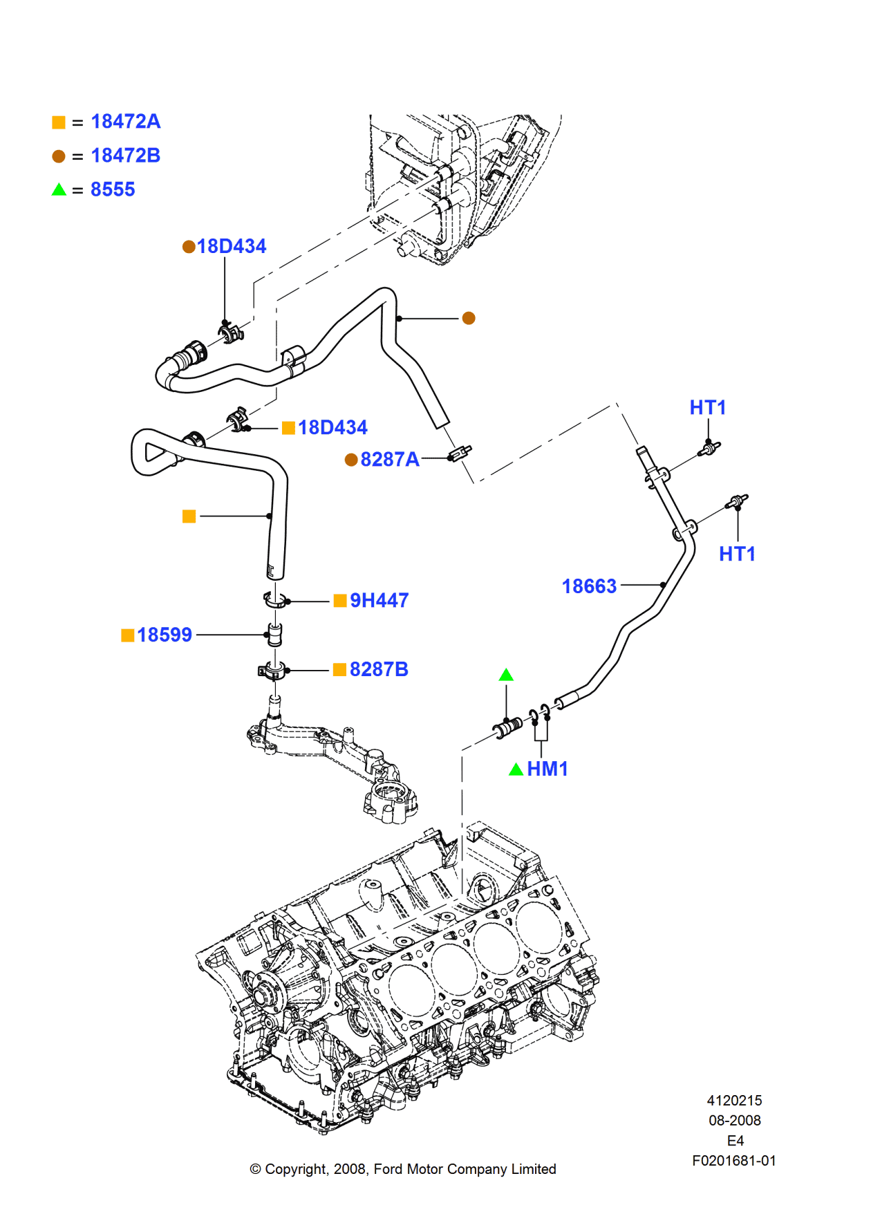 Ford DC2Z-18663-A Tube - Heater Water