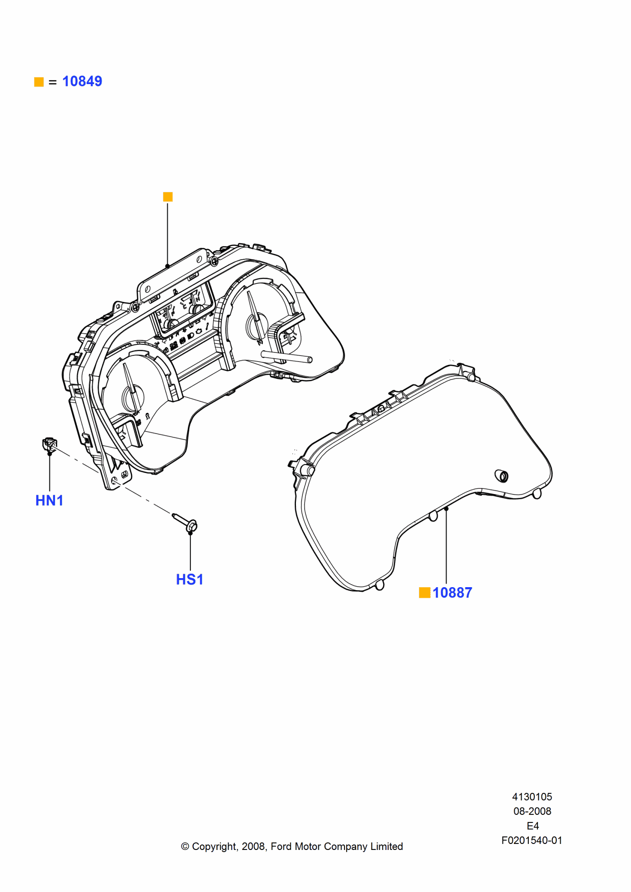 Ford HC2Z-10849-BA Instrument Cluster