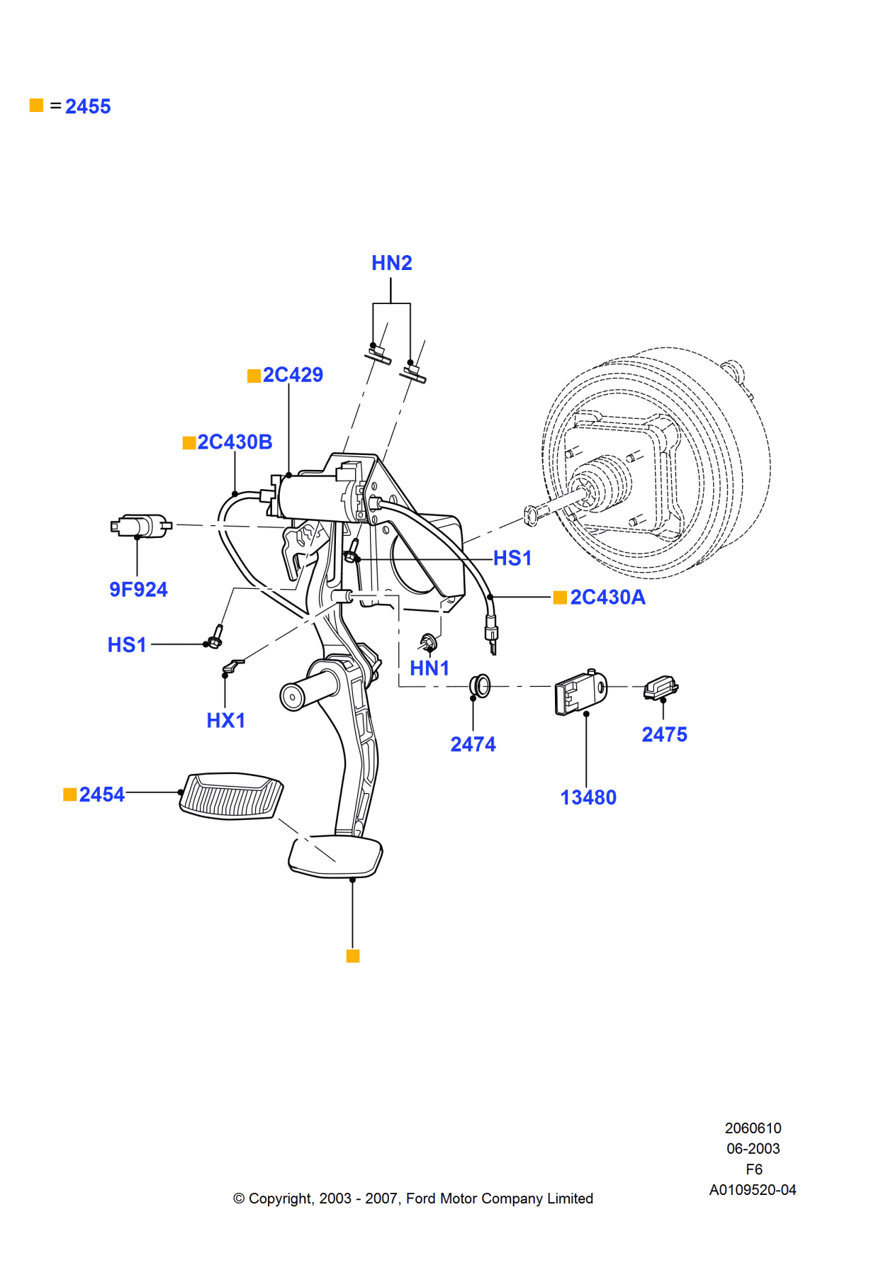 Ford 4L3Z-2C430-CA Cable - Brake Pedal & Accelerator Adjust