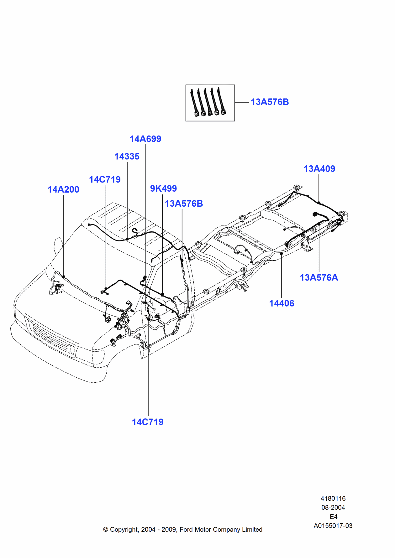 Ford 7C2Z-14A200-HA Wiring Assembly
