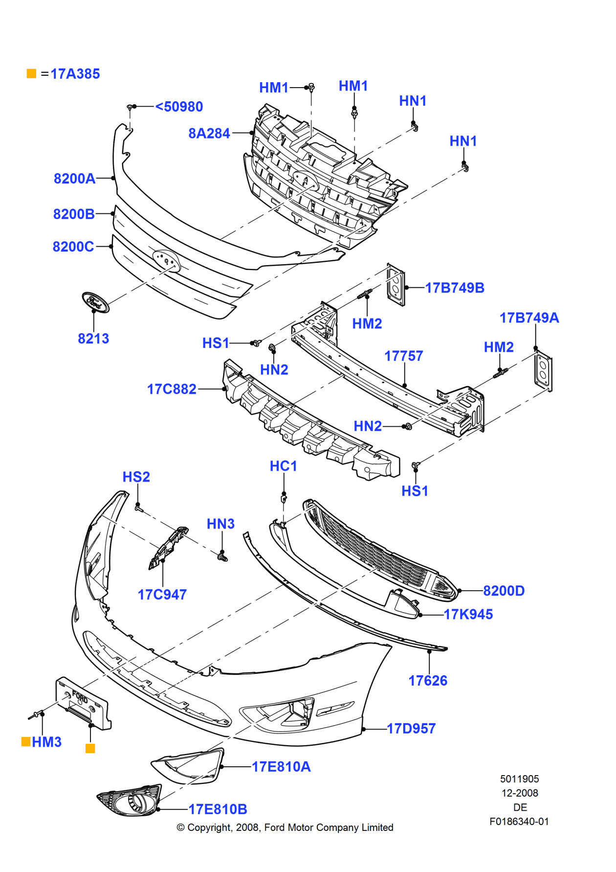Ford AE5Z-17626-AACP Panel, Front