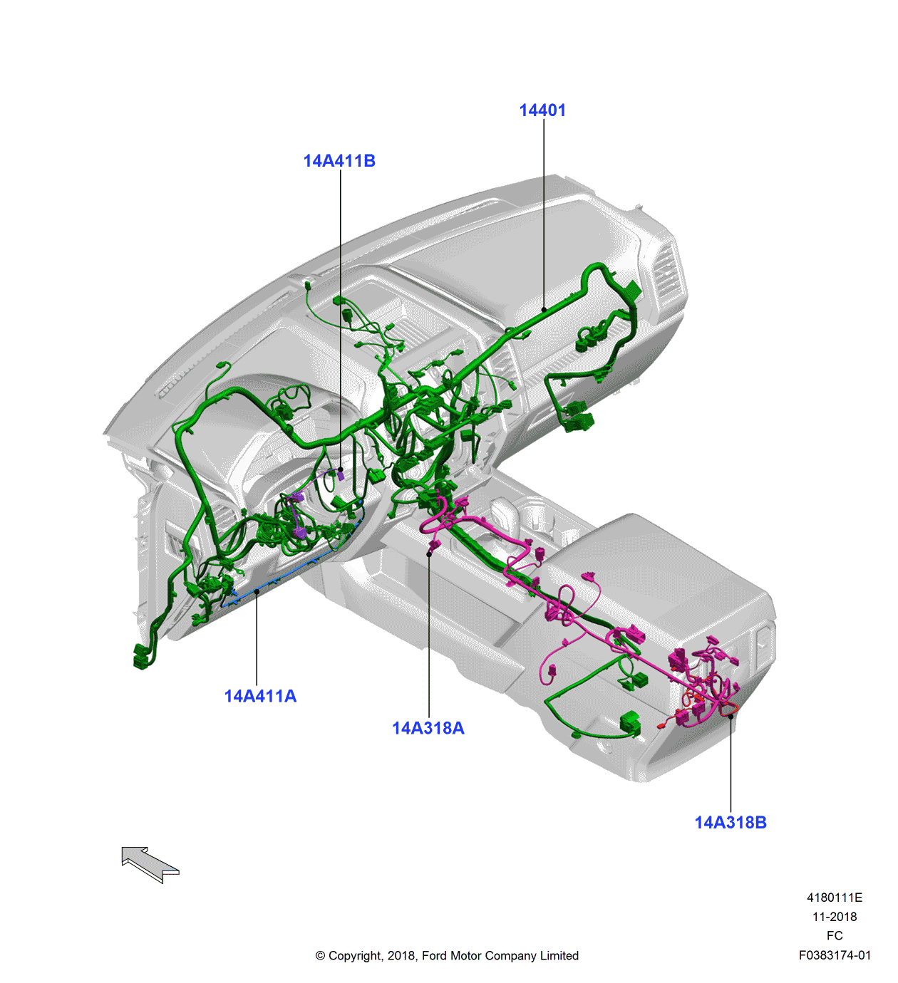 Ford JL3Z-13A726-A Wiring Assembly