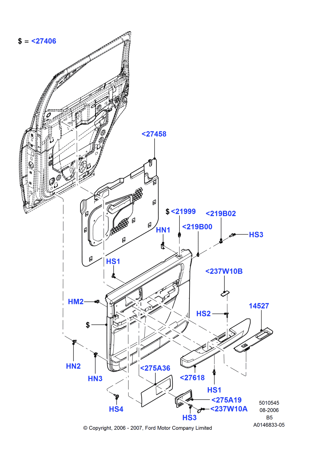 Ford -W623412-S403 Nut - Hexagon