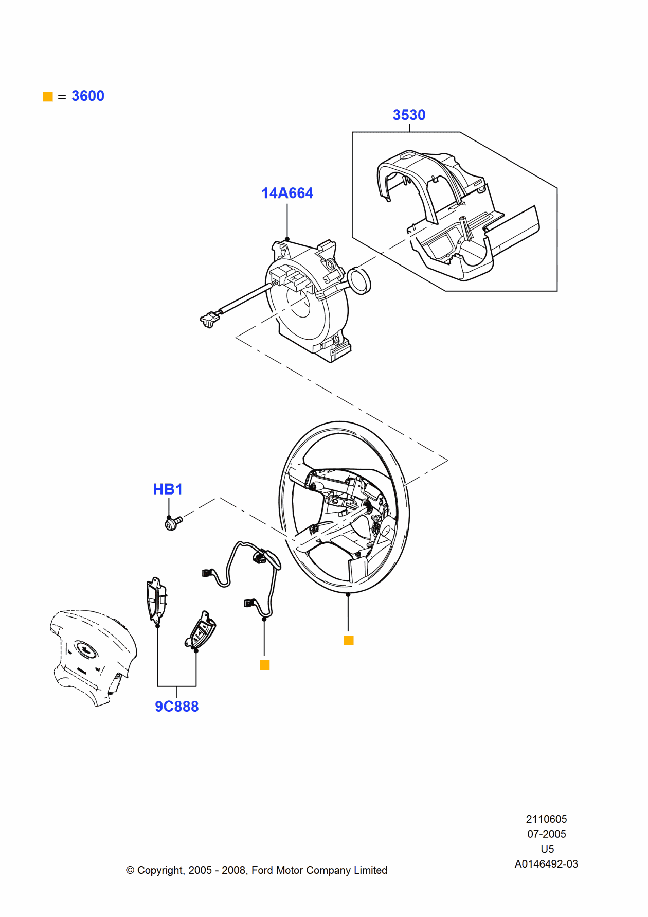Ford 8L9Z-3600-CB Wheel Assembly - Steering